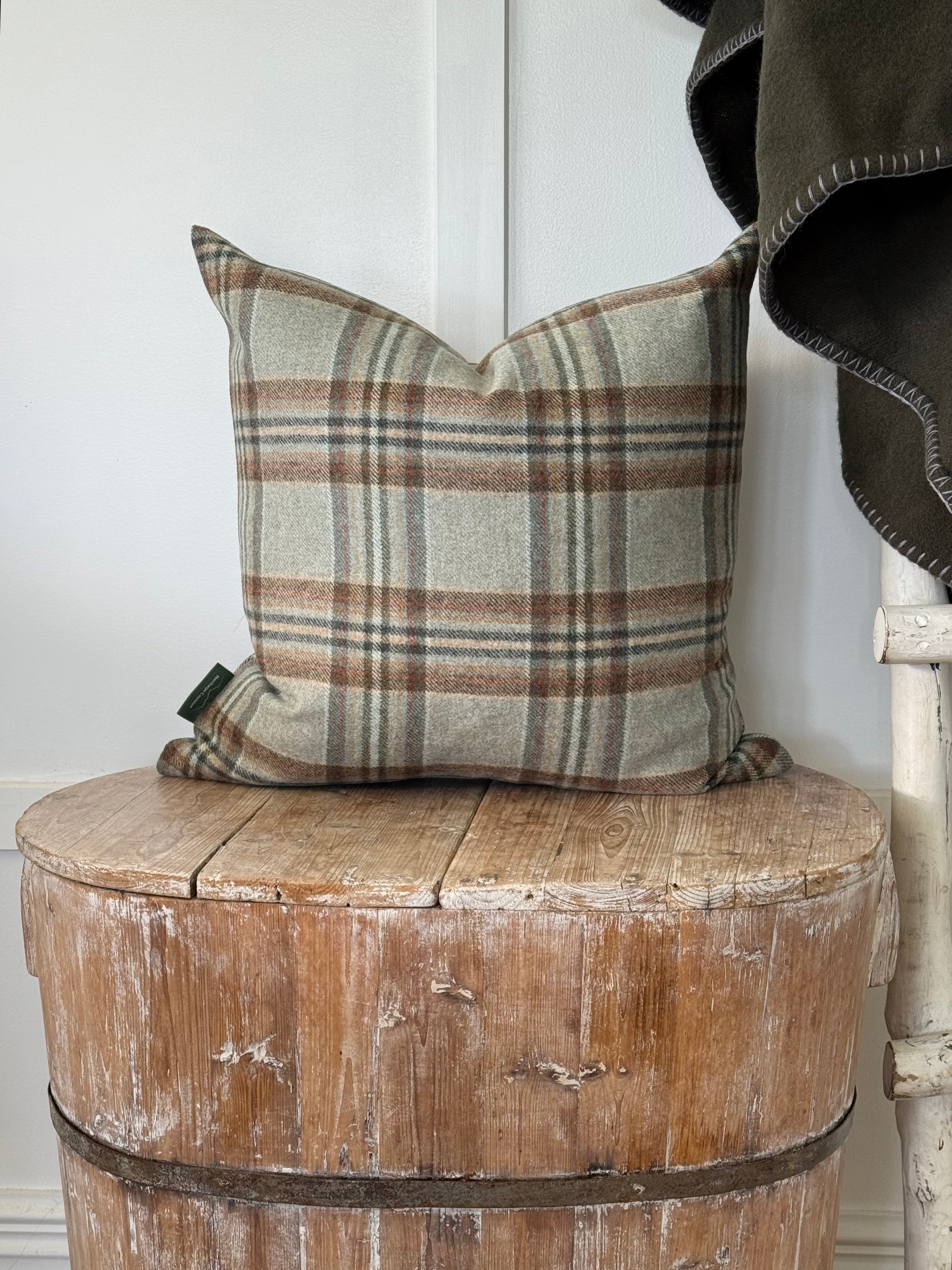 The Heritage Cushion Cover - Coates Aqua &amp; Rust