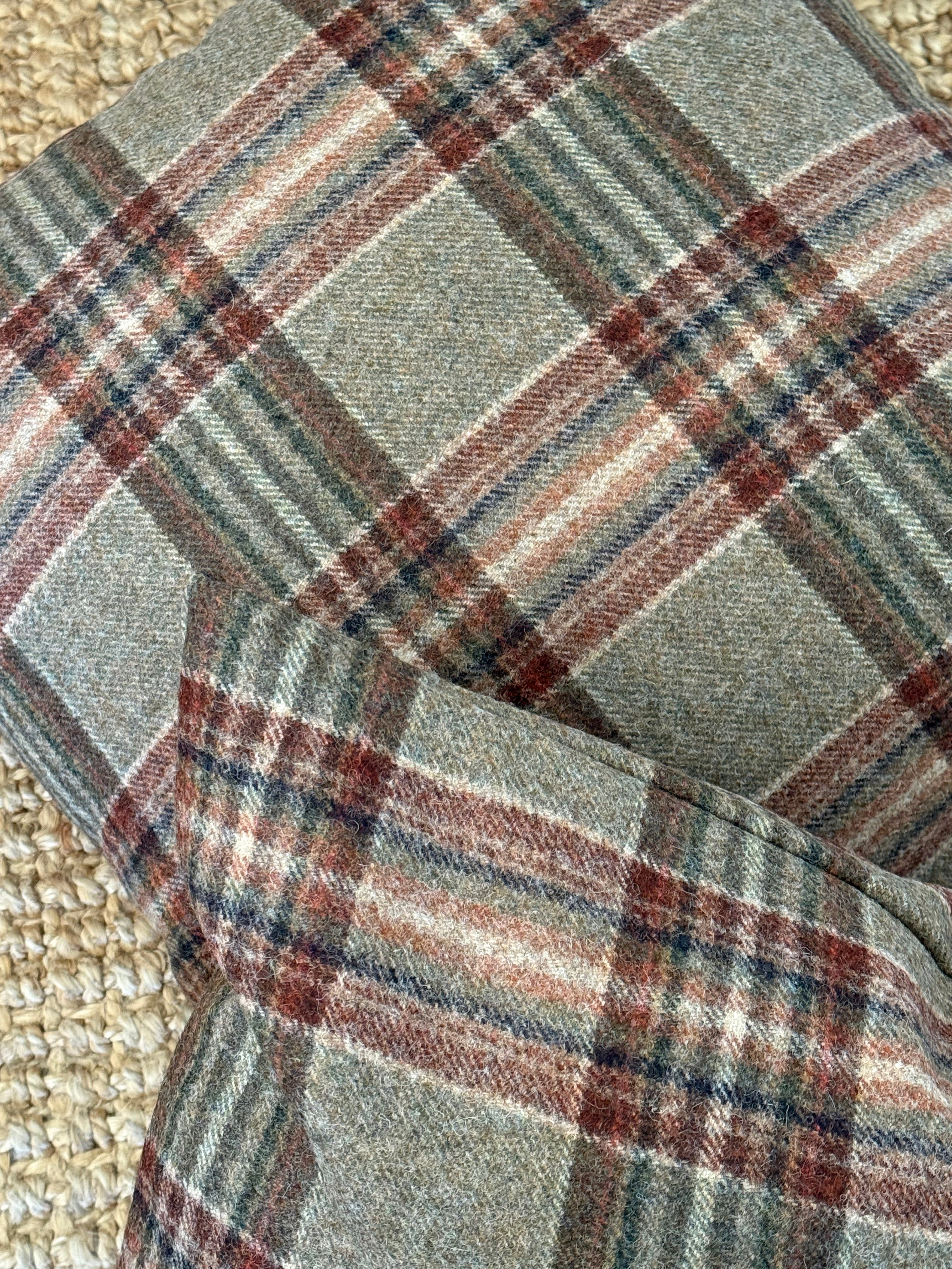 The Heritage Cushion Cover - Coates Sage &amp; Red