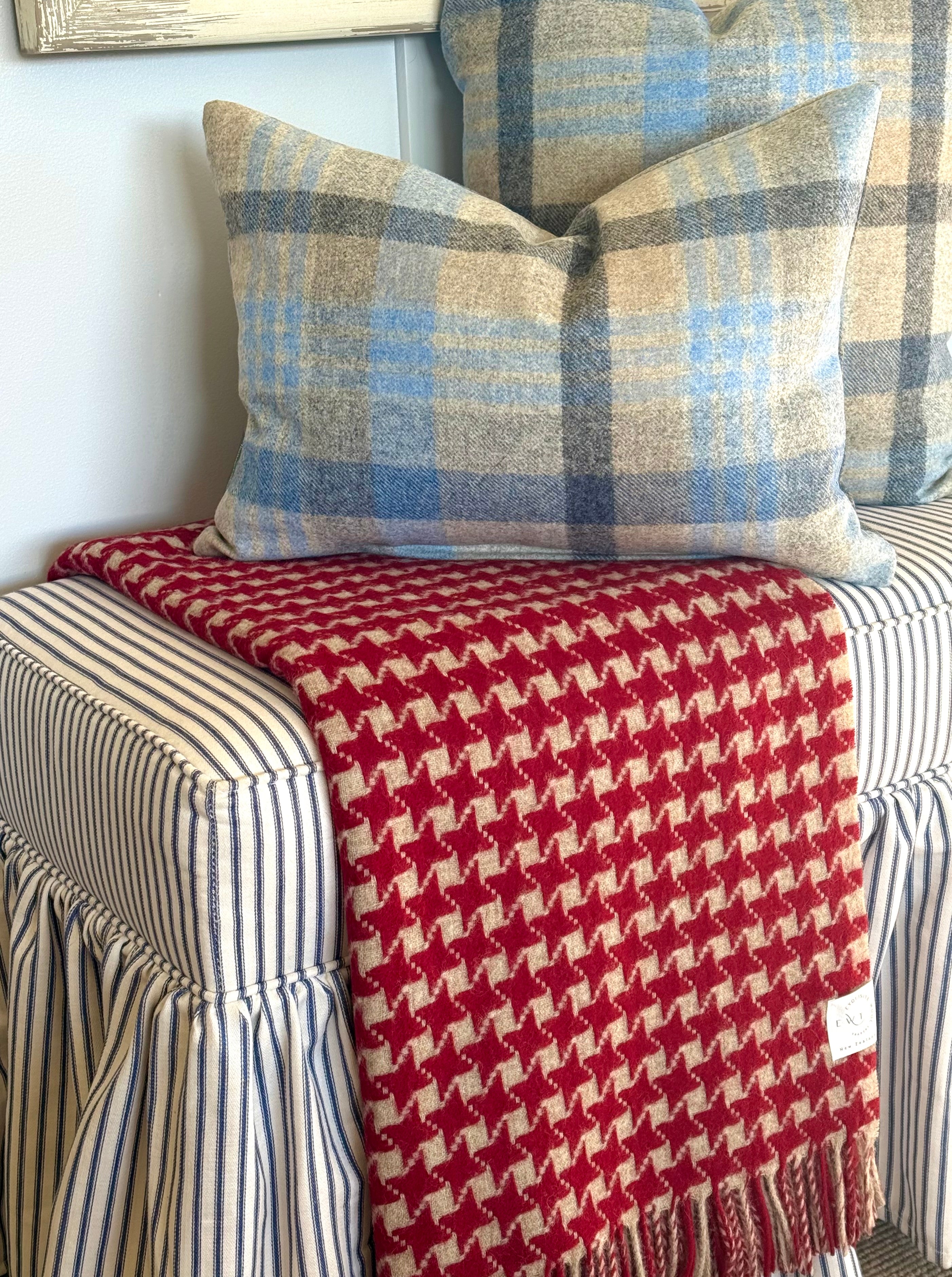 Star Red NZ Wool Throw
