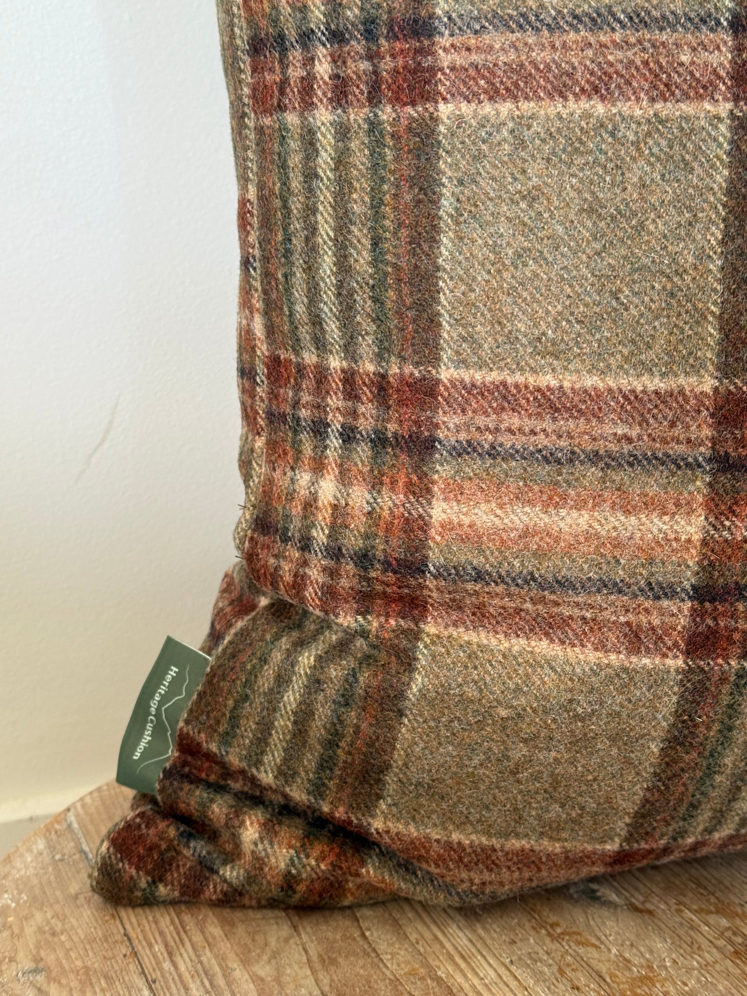 The Heritage Cushion Cover - Coates Sage &amp; Red