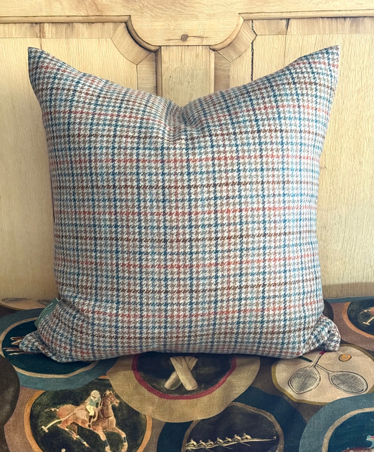 The Heritage Cushion Cover - Aveyard Aqua &amp; Rust