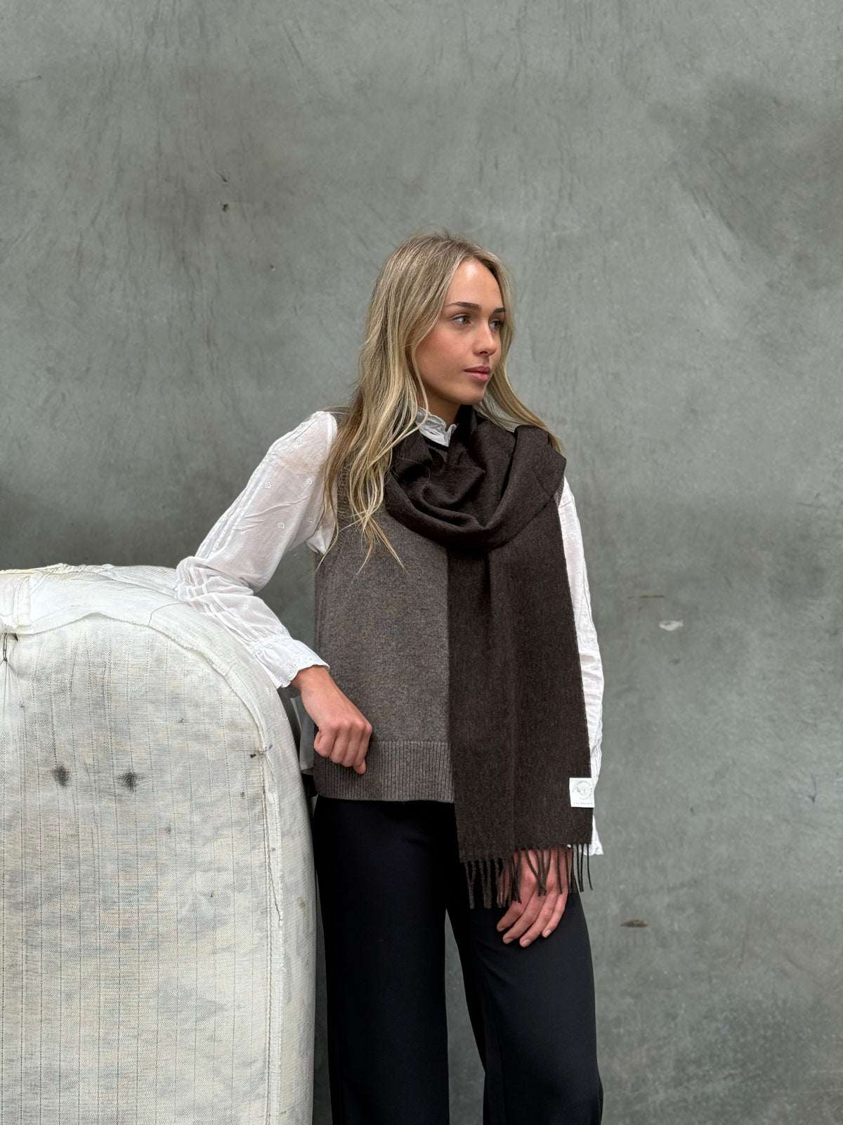 Mocha 100% Merino Scarf