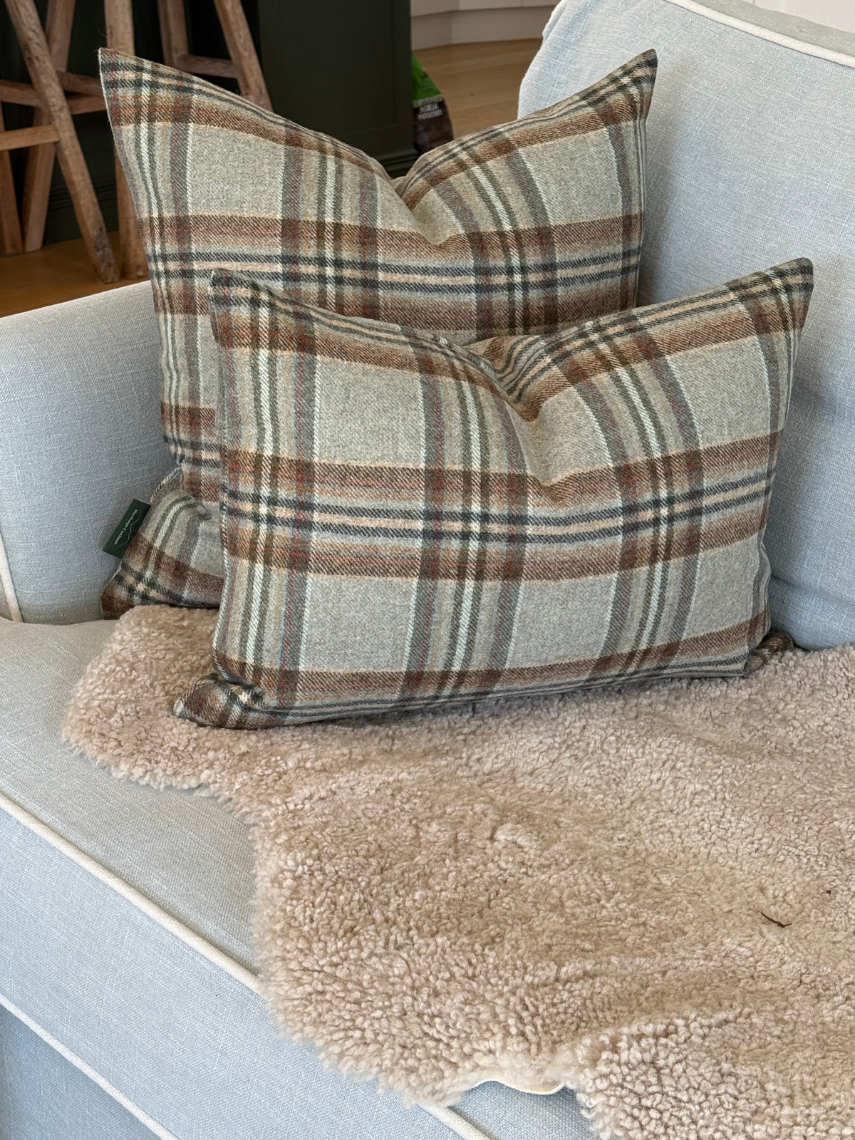 The Heritage Cushion Cover - Coates Aqua &amp; Rust