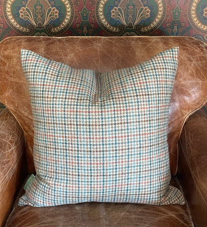 The Heritage Cushion Cover - Aveyard Aqua &amp; Rust