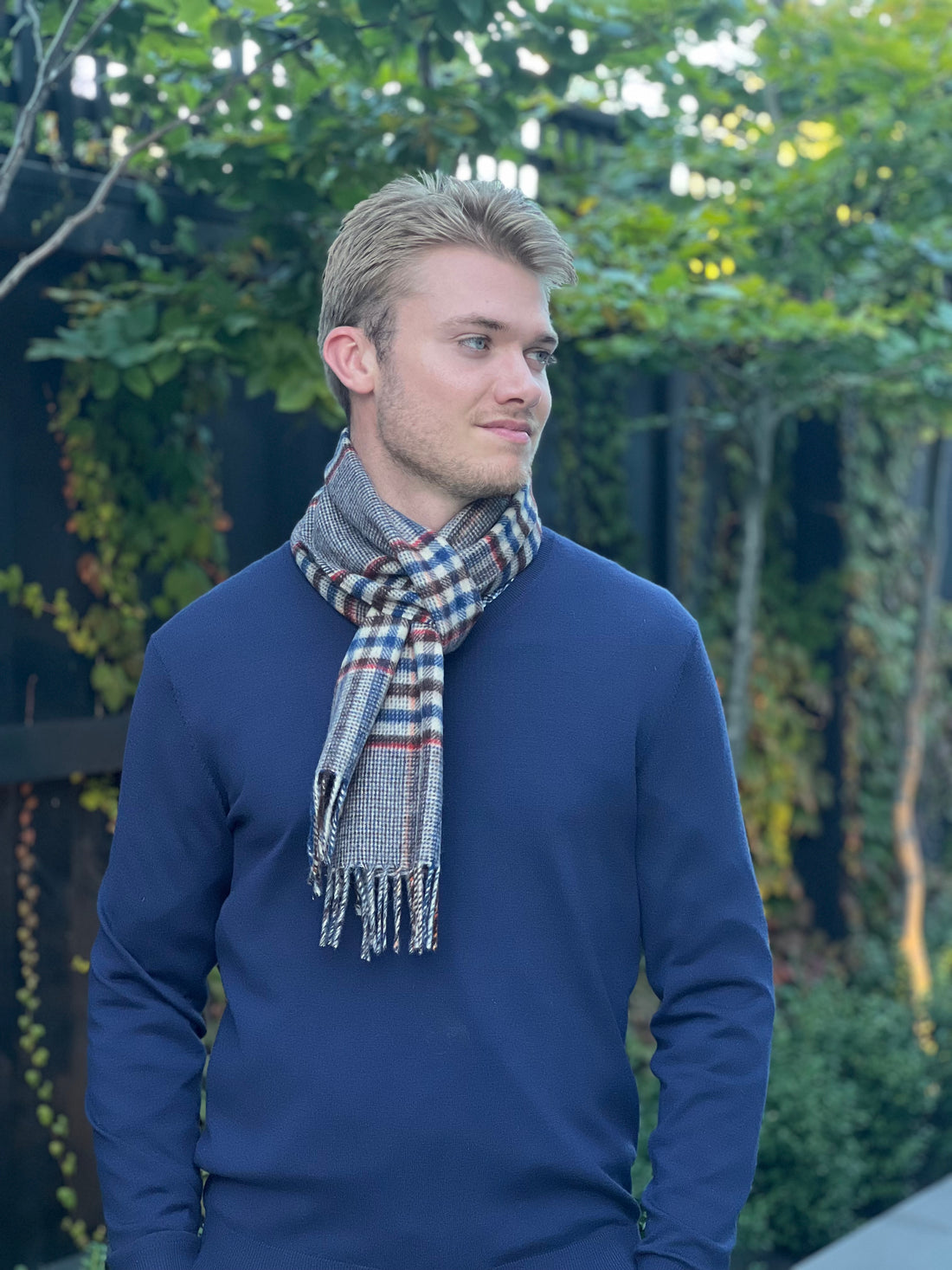 Harrison Red &amp; Brown 100% Merino Scarf