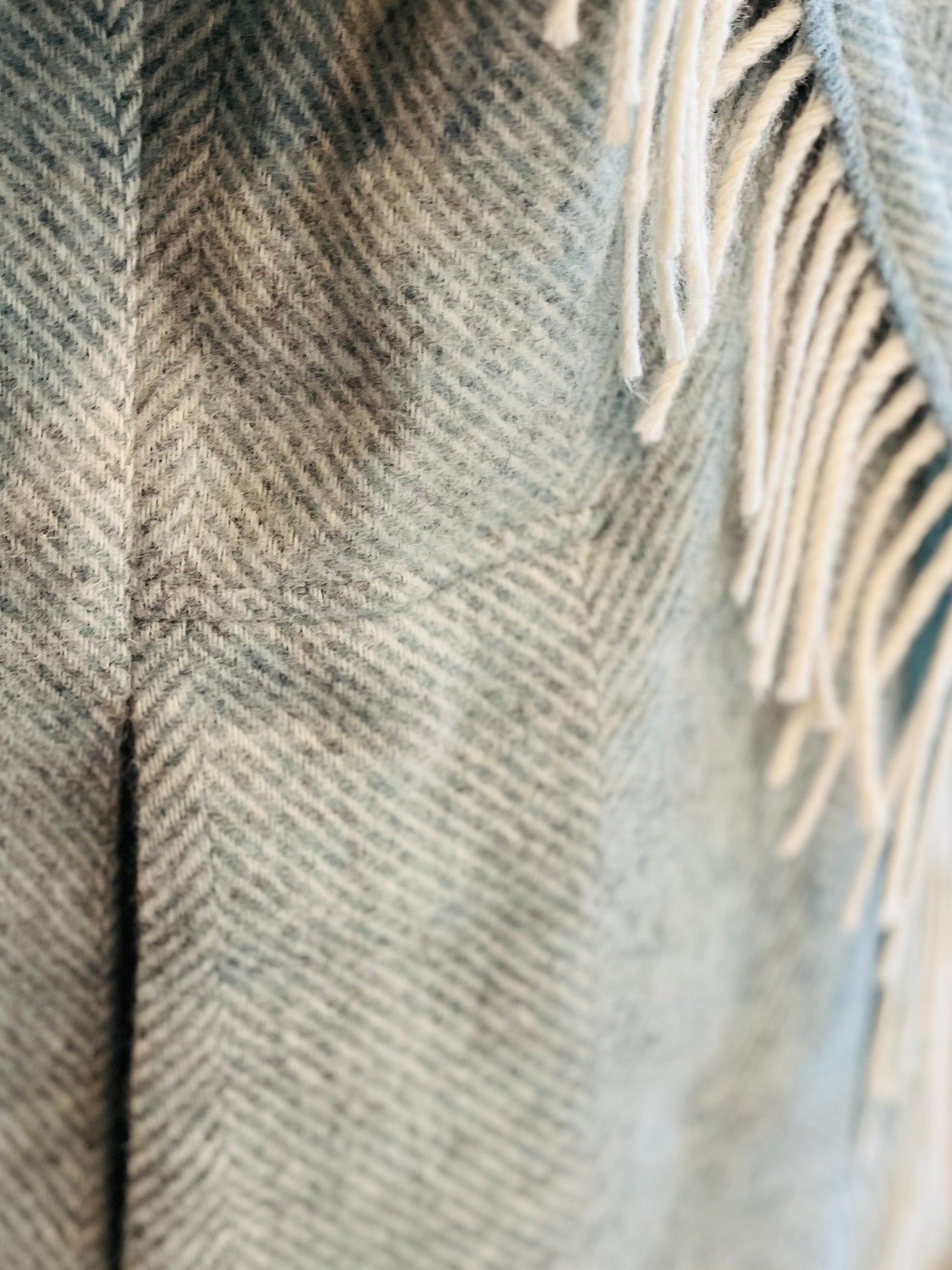 The Southern Coat - Herringbone Duckegg 100% Wool