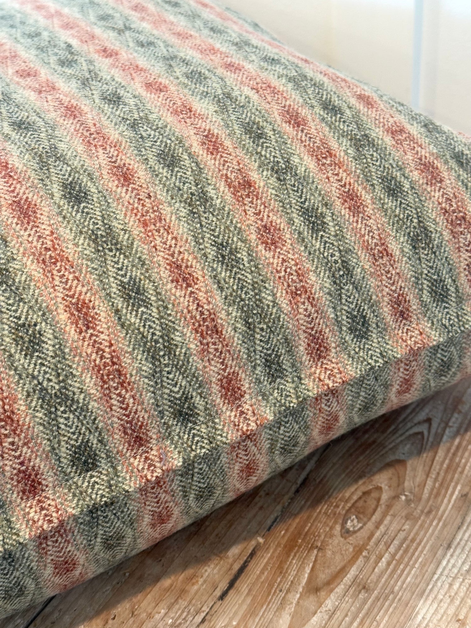The Heritage Cushion - Netherfield Sage &amp; Red