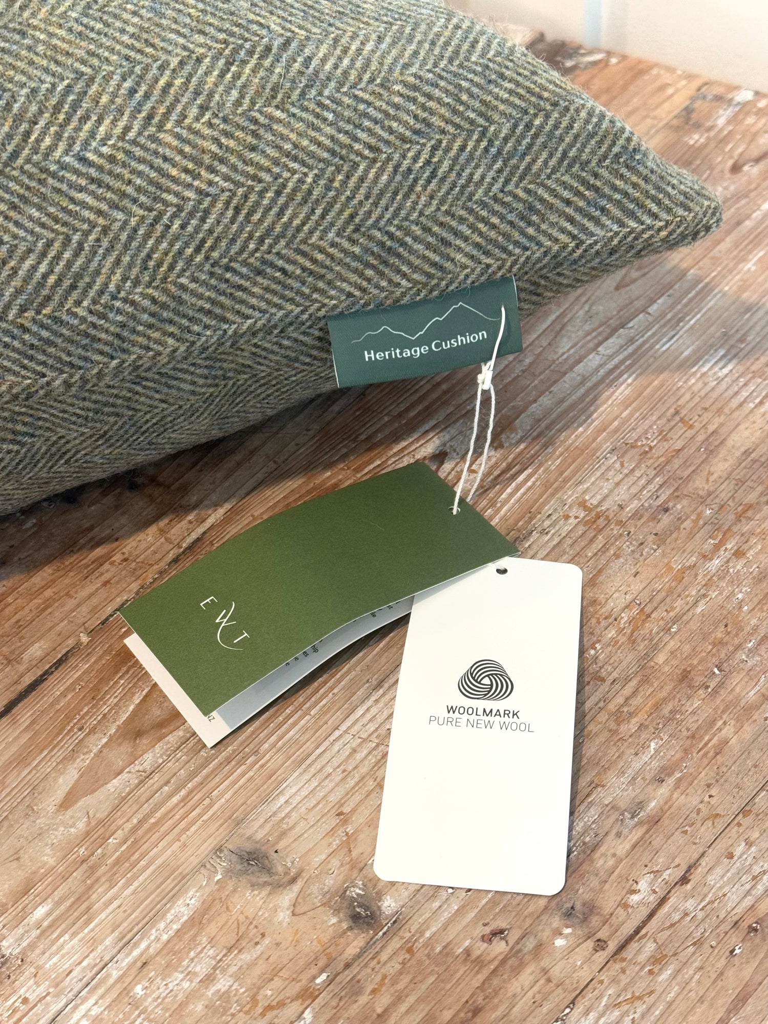 The Heritage Cushion - Herringbone Olive