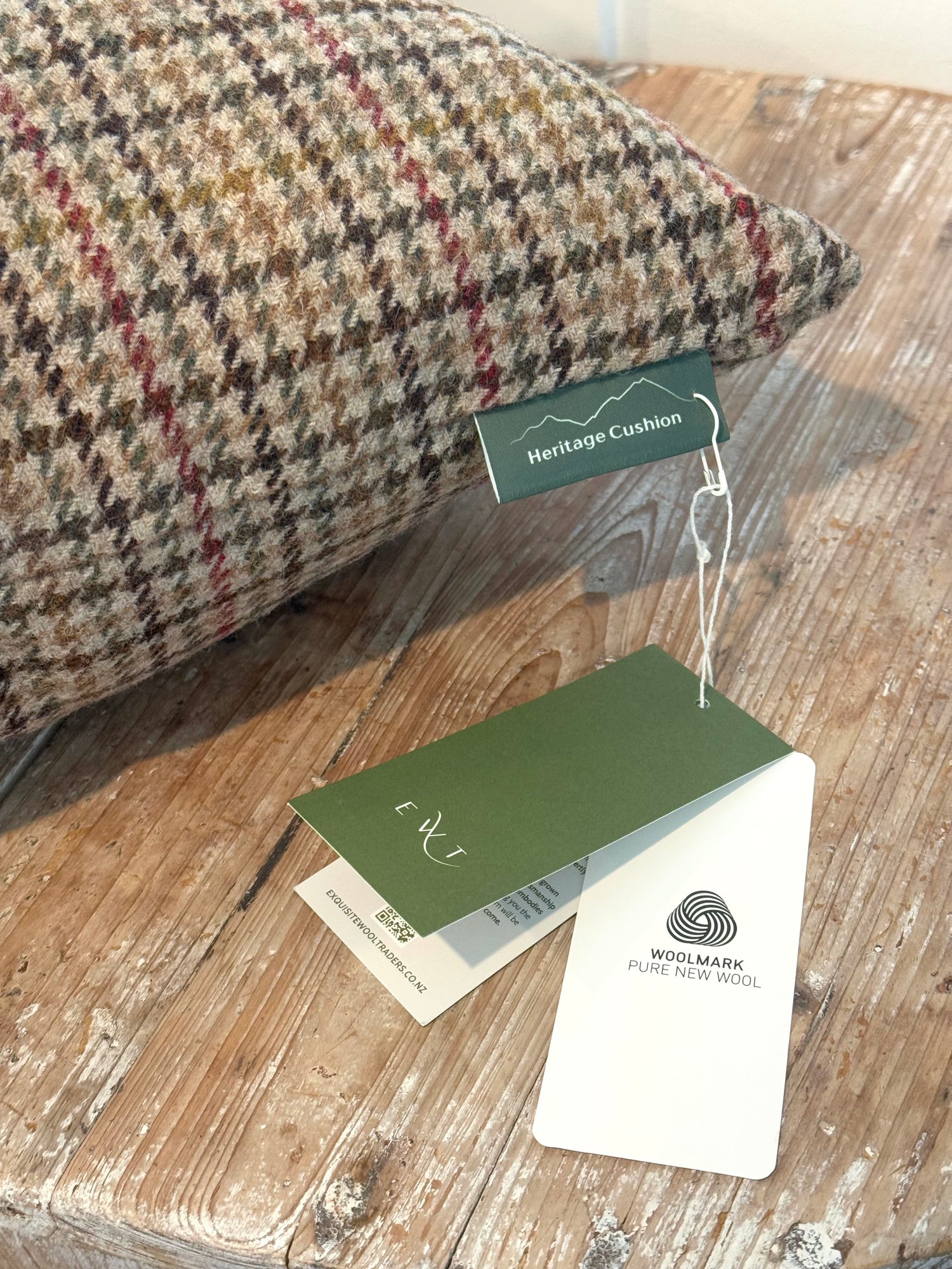 The Heritage Cushion - Aveyard Sage &amp; Red