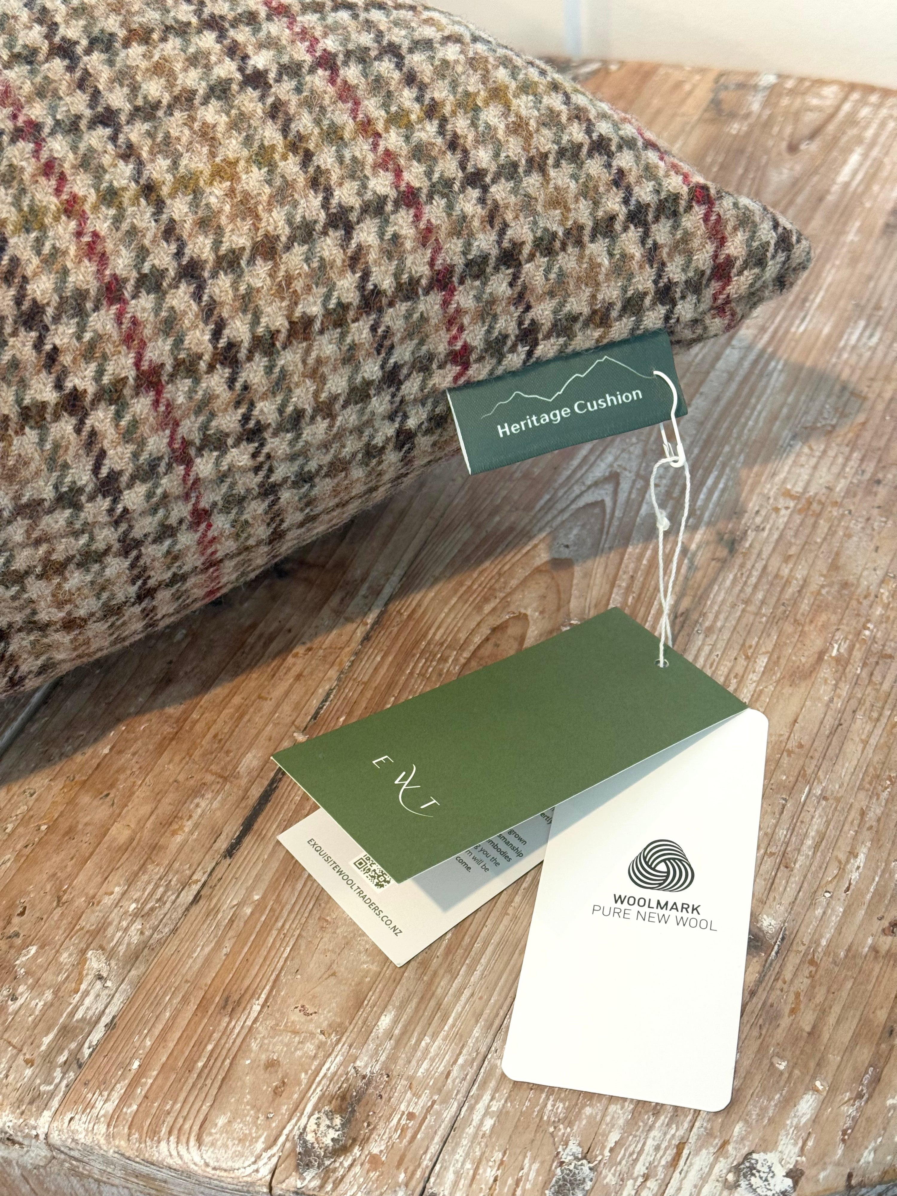 The Heritage Cushion Cover - Aveyard Sage &amp; Red