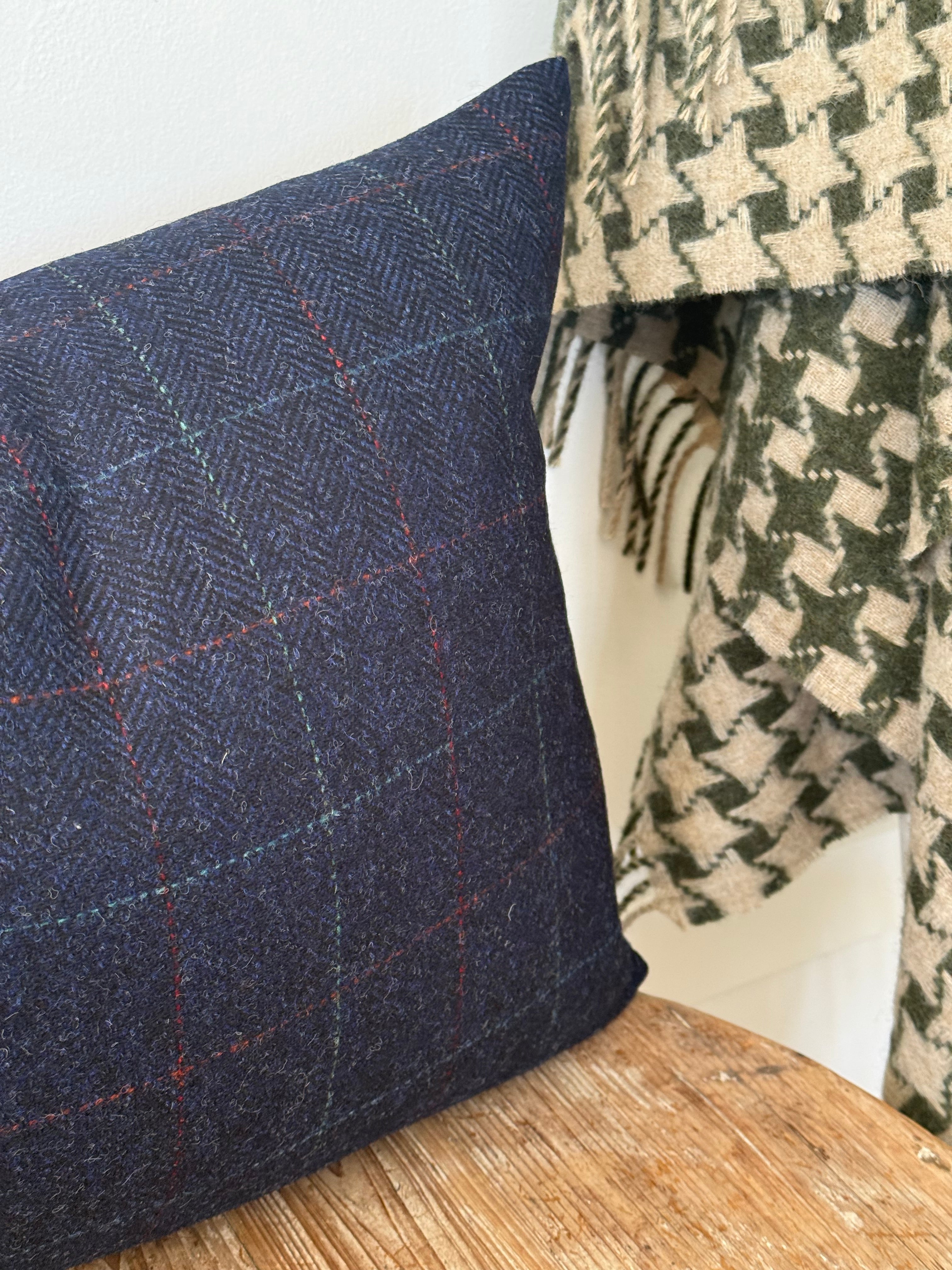 The Heritage Cushion Cover - Windowpane Navy