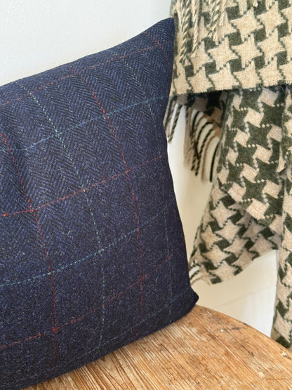 The Heritage Cushion Cover - Windowpane Navy