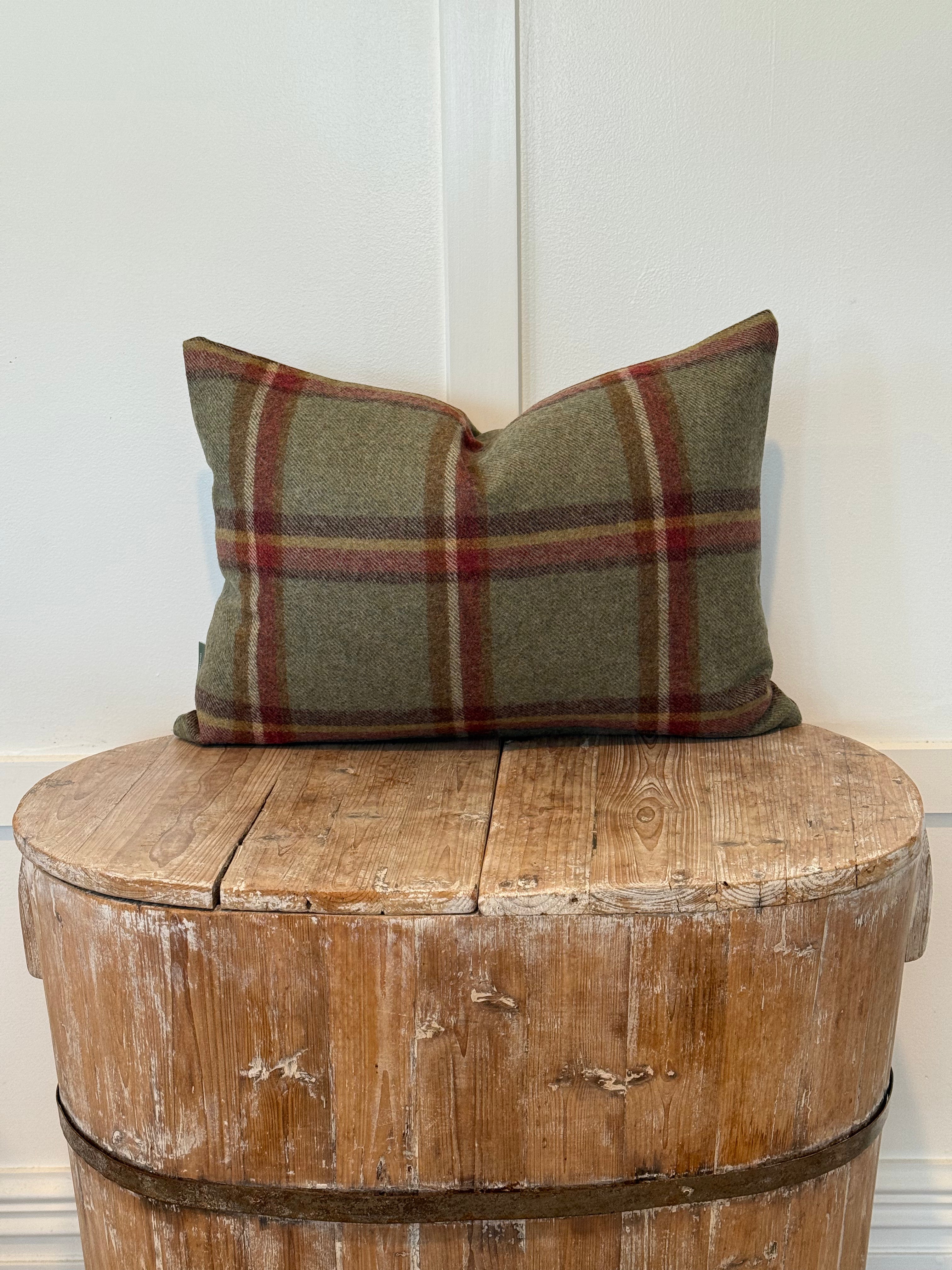 The Heritage Cushion - Windowpane Sage