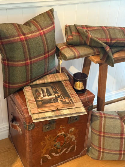 The Heritage Cushion - Windowpane Sage