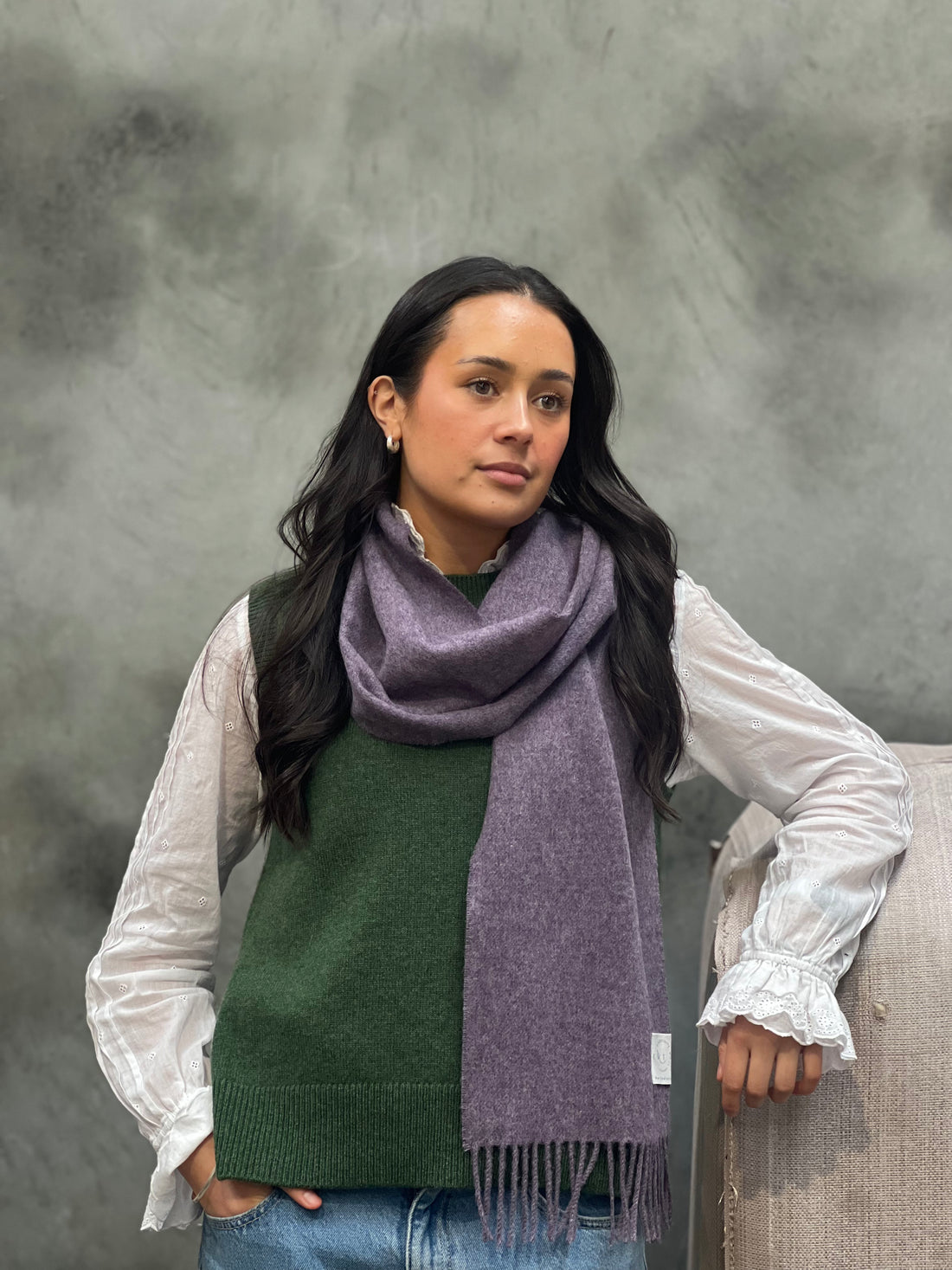 Lavender 100% Merino Scarf - Exquisite Wool Traders