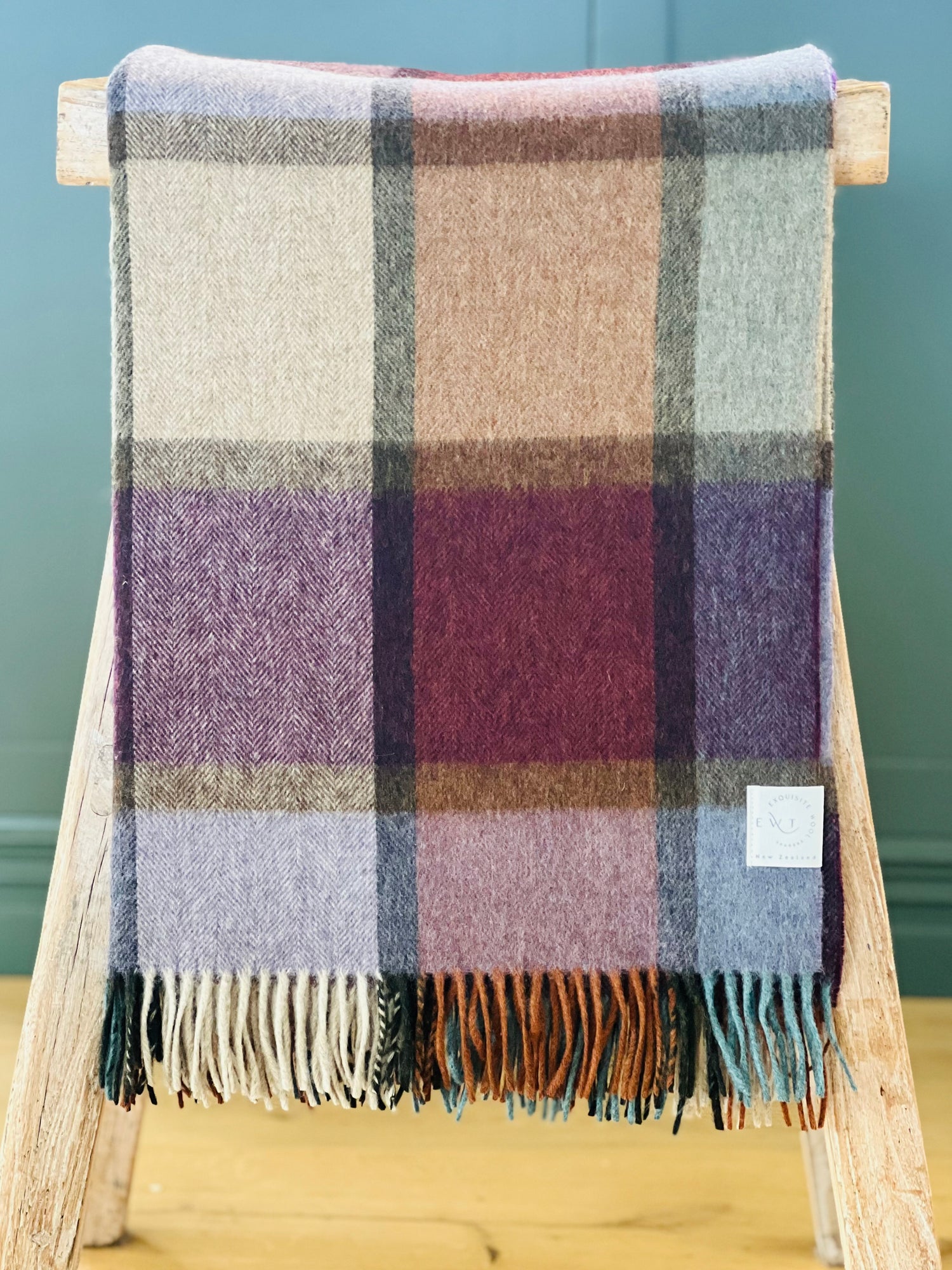 Pateley Damson 100% Merino Throw