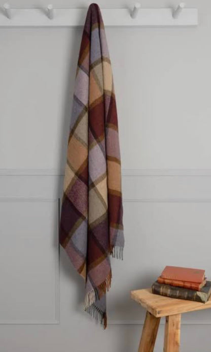 Pateley Damson 100% Merino Throw