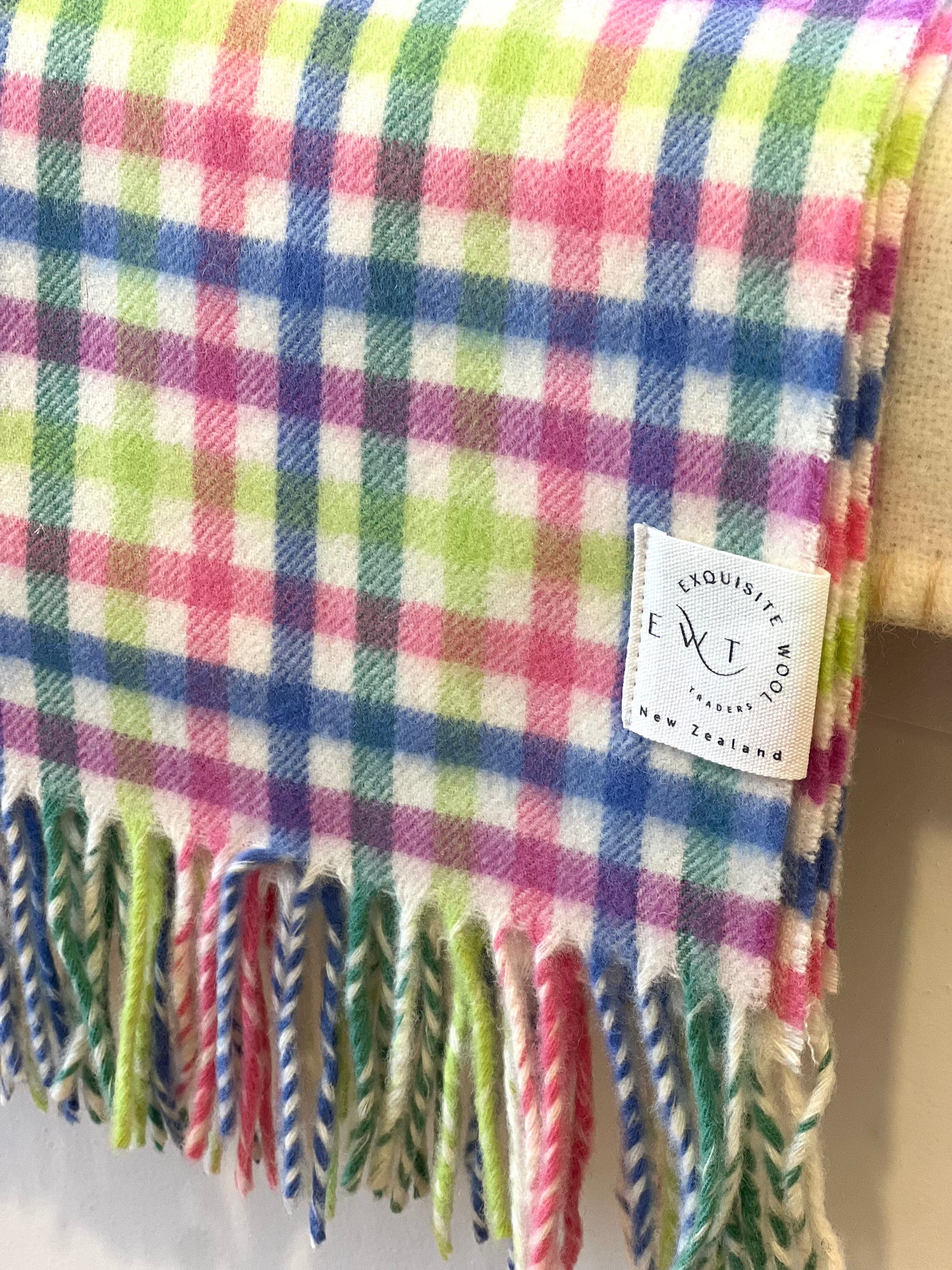 Gingham 100% Merino Baby Blanket