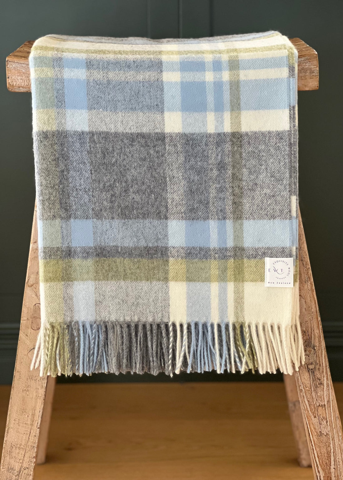 Portree Duck Egg 100% Merino Throw