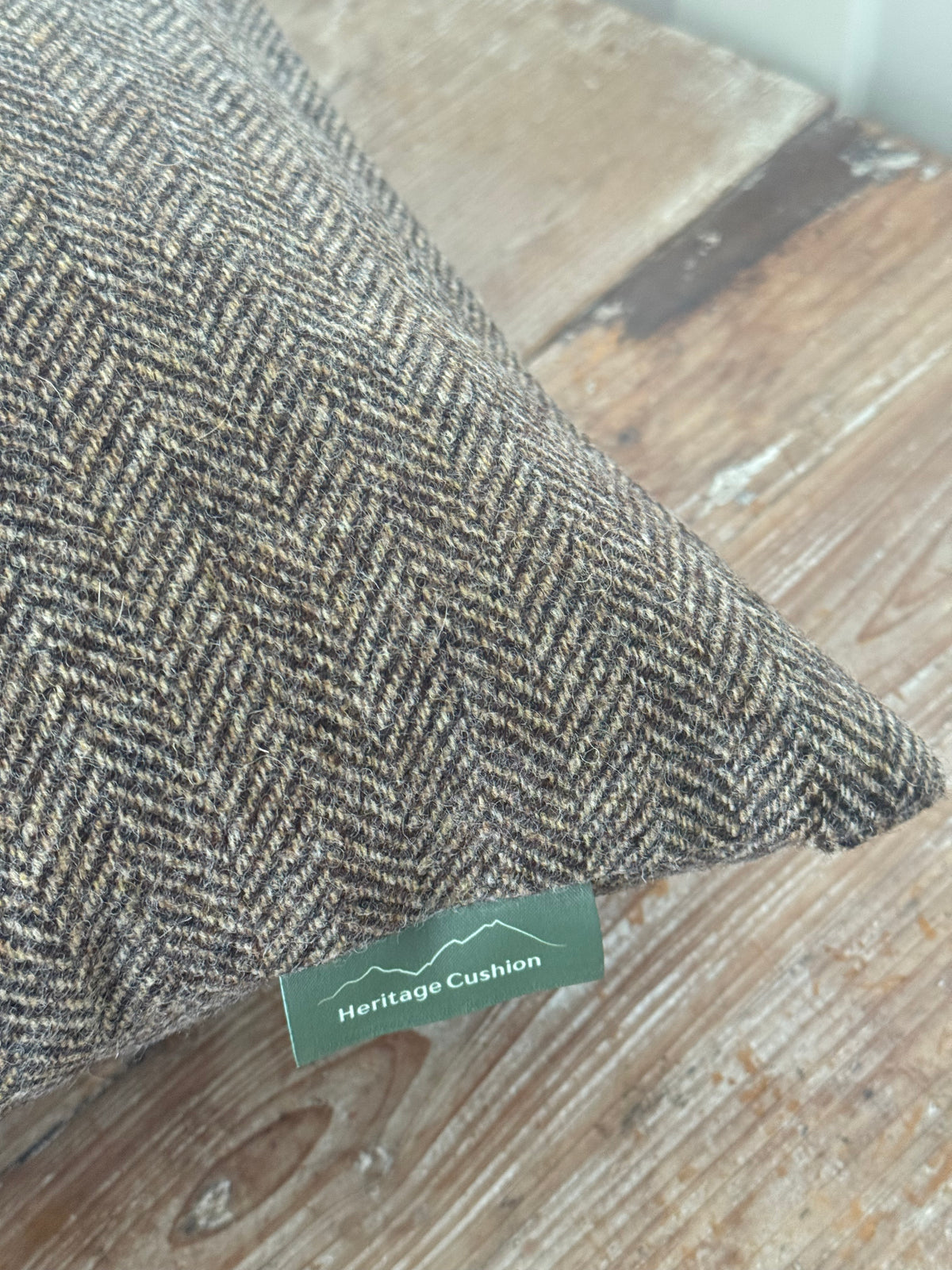 The Heritage Cushion Cover - Herringbone Chocolate