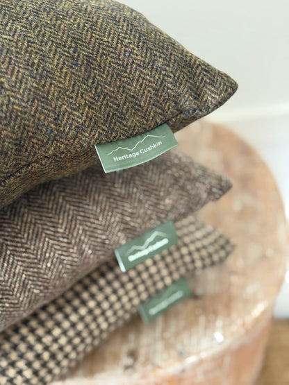 The Heritage Cushion - Herringbone Chocolate