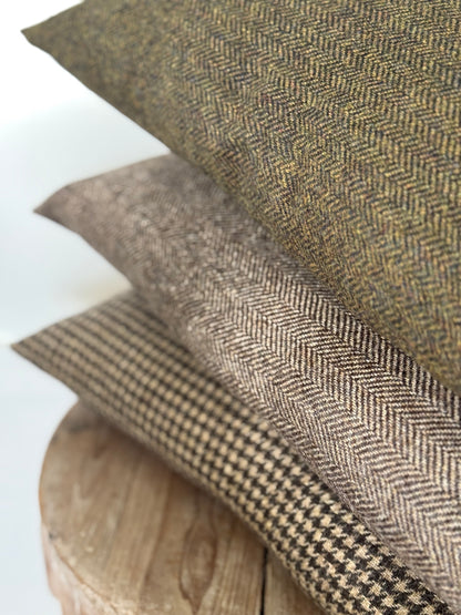 The Heritage Cushion - Herringbone Dark Green