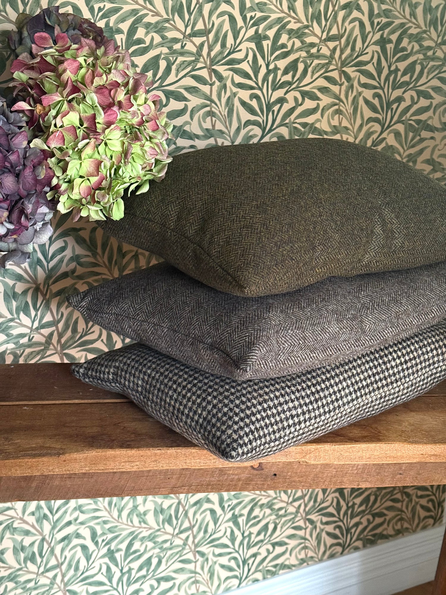 The Heritage Cushion - Herringbone Dark Green