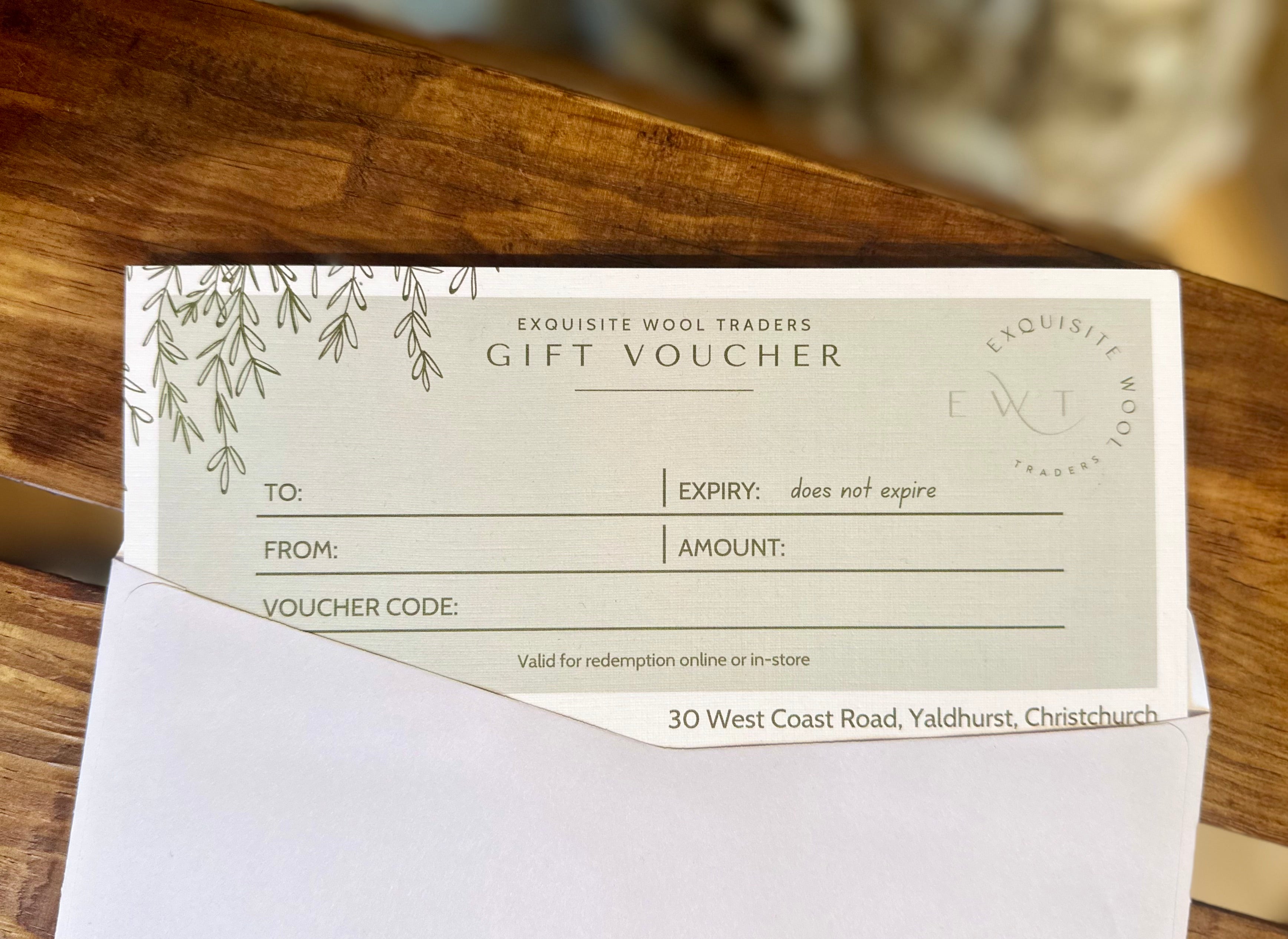 Gift Voucher - Exquisite Wool Traders