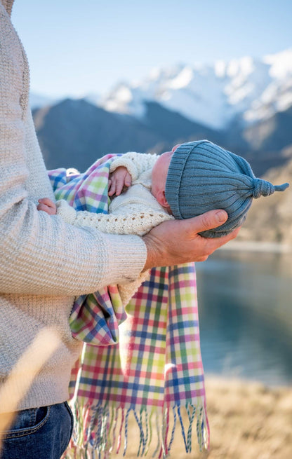 Gingham 100% Merino Baby Blanket