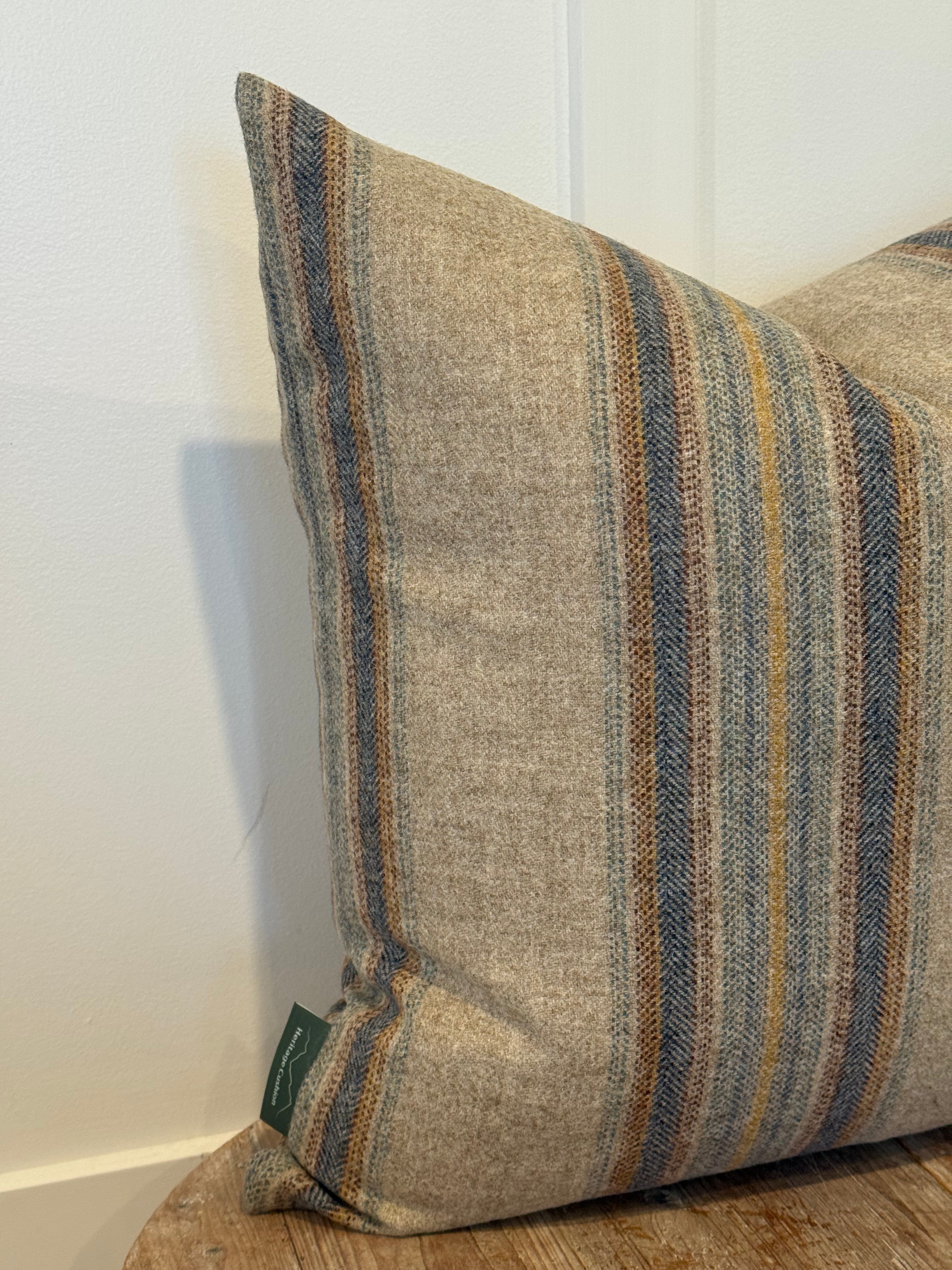 The Heritage Cushion Cover - Wentworth Stripe Natural Denim