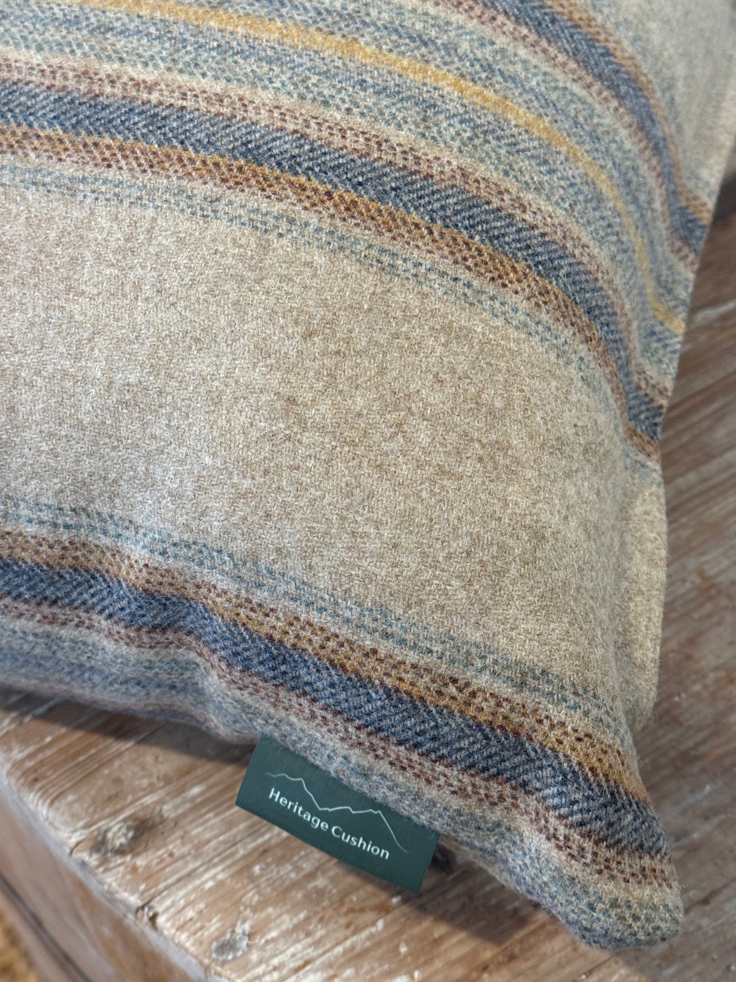 The Heritage Cushion Cover - Wentworth Stripe Natural Denim