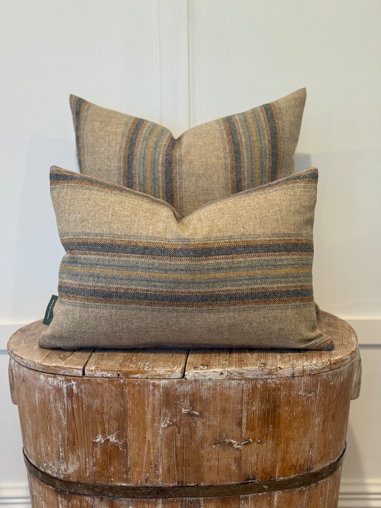 The Heritage Cushion Cover - Wentworth Stripe Natural Denim