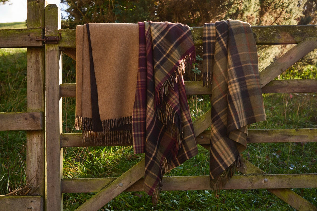 Estate Plaid Olive 100% Merino Throw
