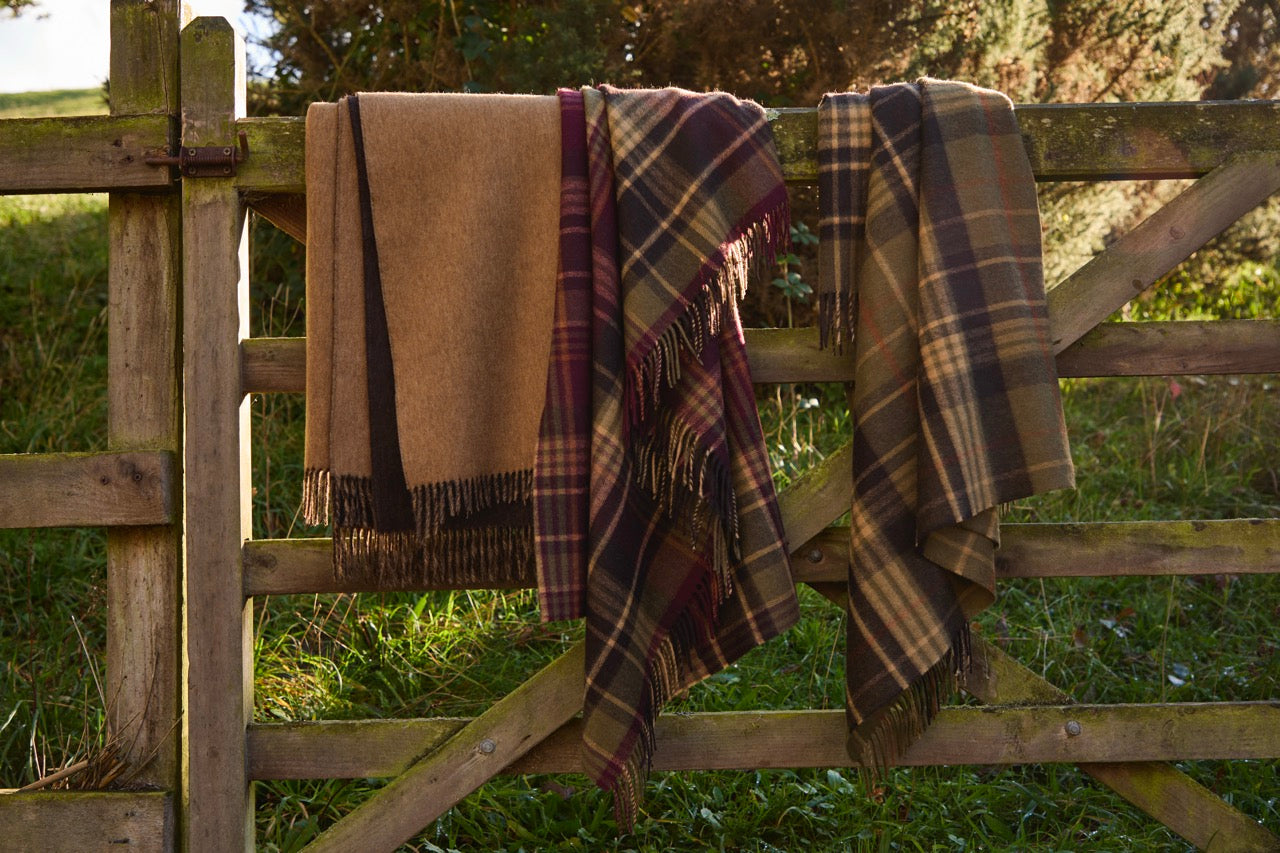 Estate Plaid Olive 100% Merino Throw