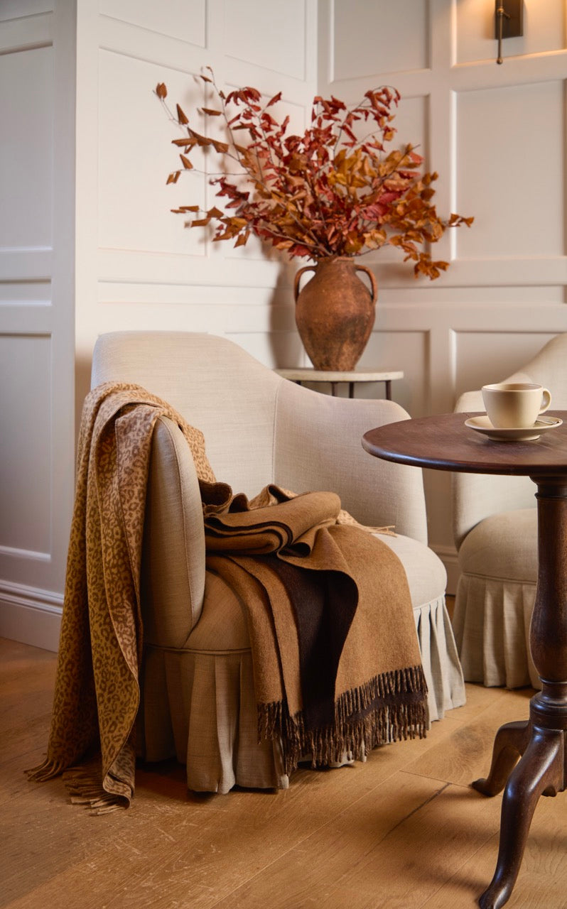 Leopard Natural 100% Merino Throw