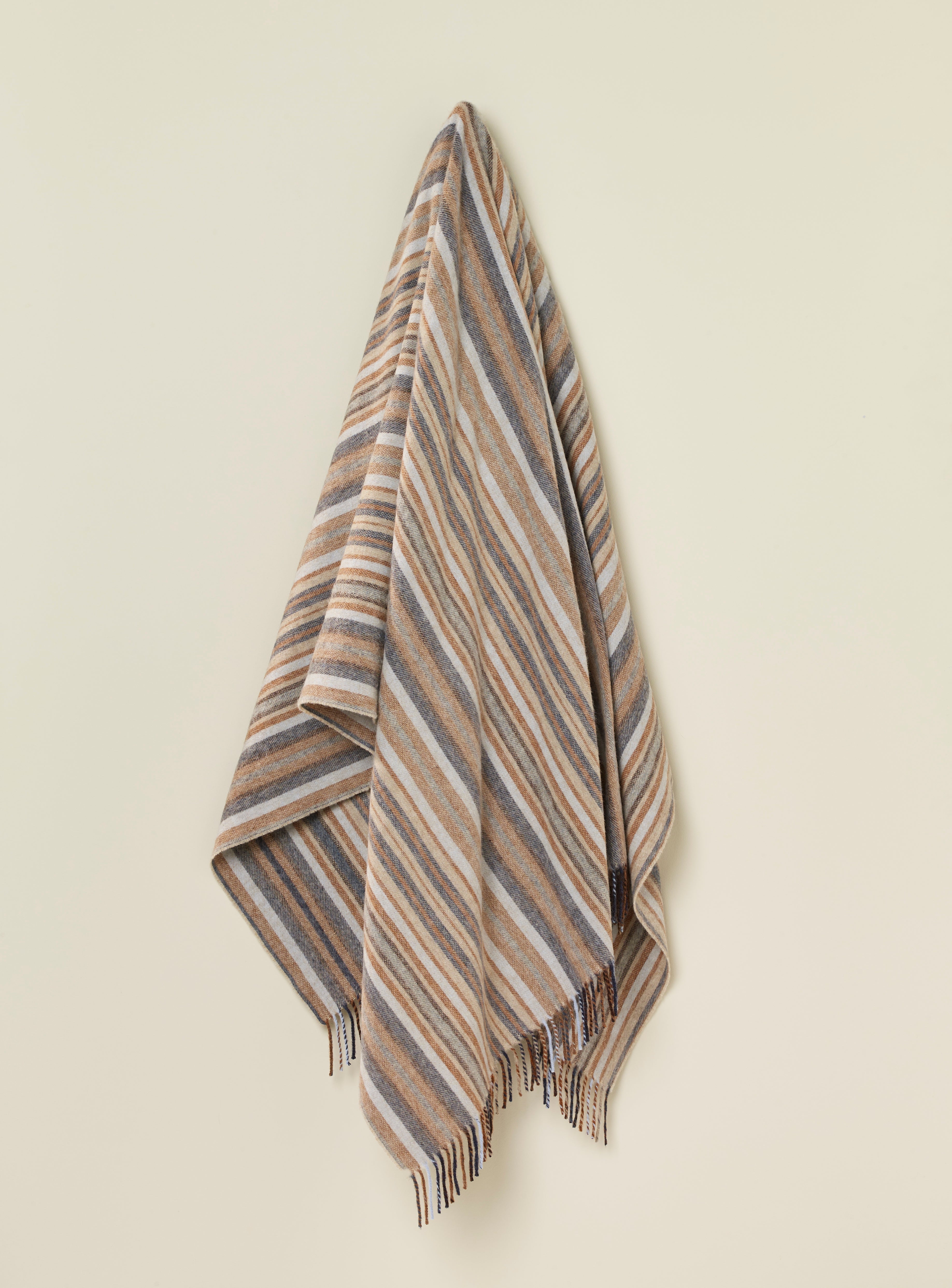 Santa Cruz Navy &amp; Rust 100% Merino Throw