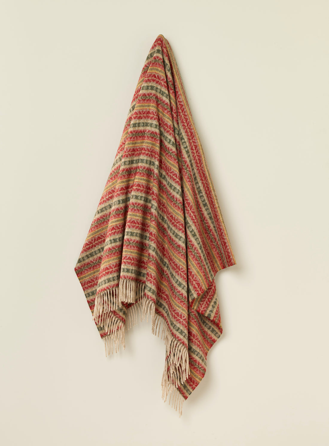 Ayr Red and Olive NZ Wool Throw