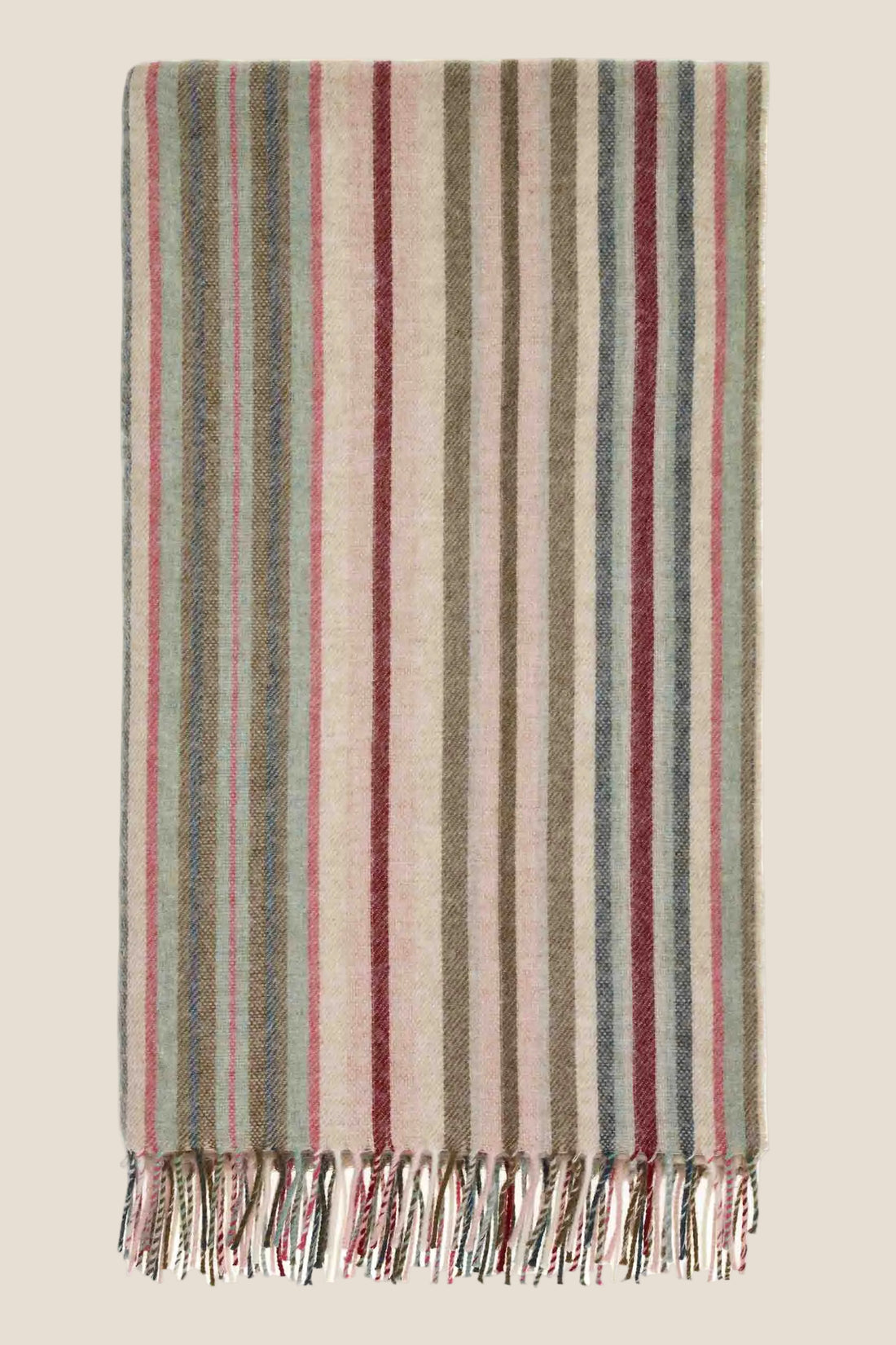 Santa Cruz Pink &amp; Khaki 100% Merino Throw