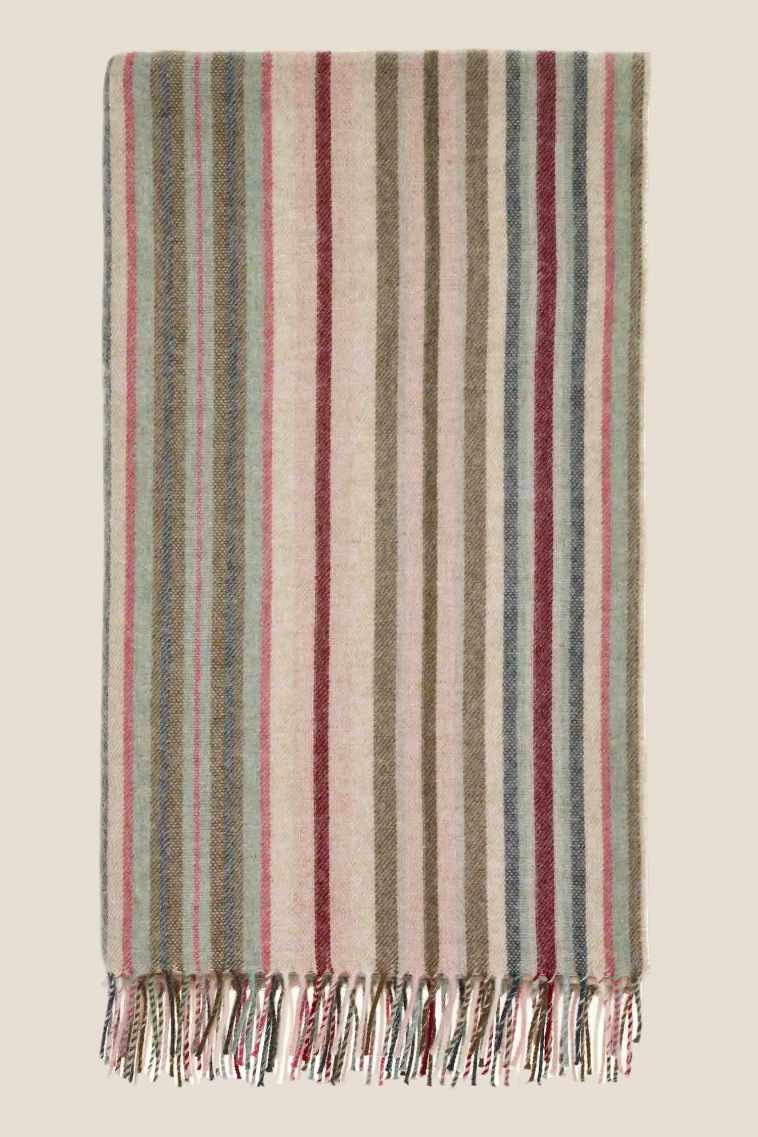 Santa Cruz Pink &amp; Khaki 100% Merino Throw