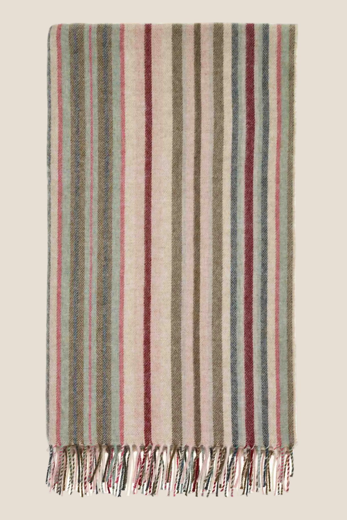 Santa Cruz Pink &amp; Khaki 100% Merino Throw