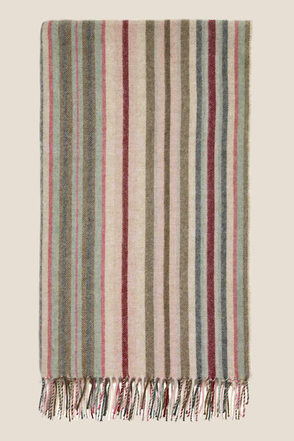 Santa Cruz Pink &amp; Khaki 100% Merino Throw