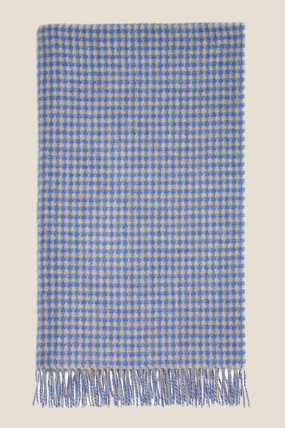 Houndstooth Blue and Natural 100% Merino Throw