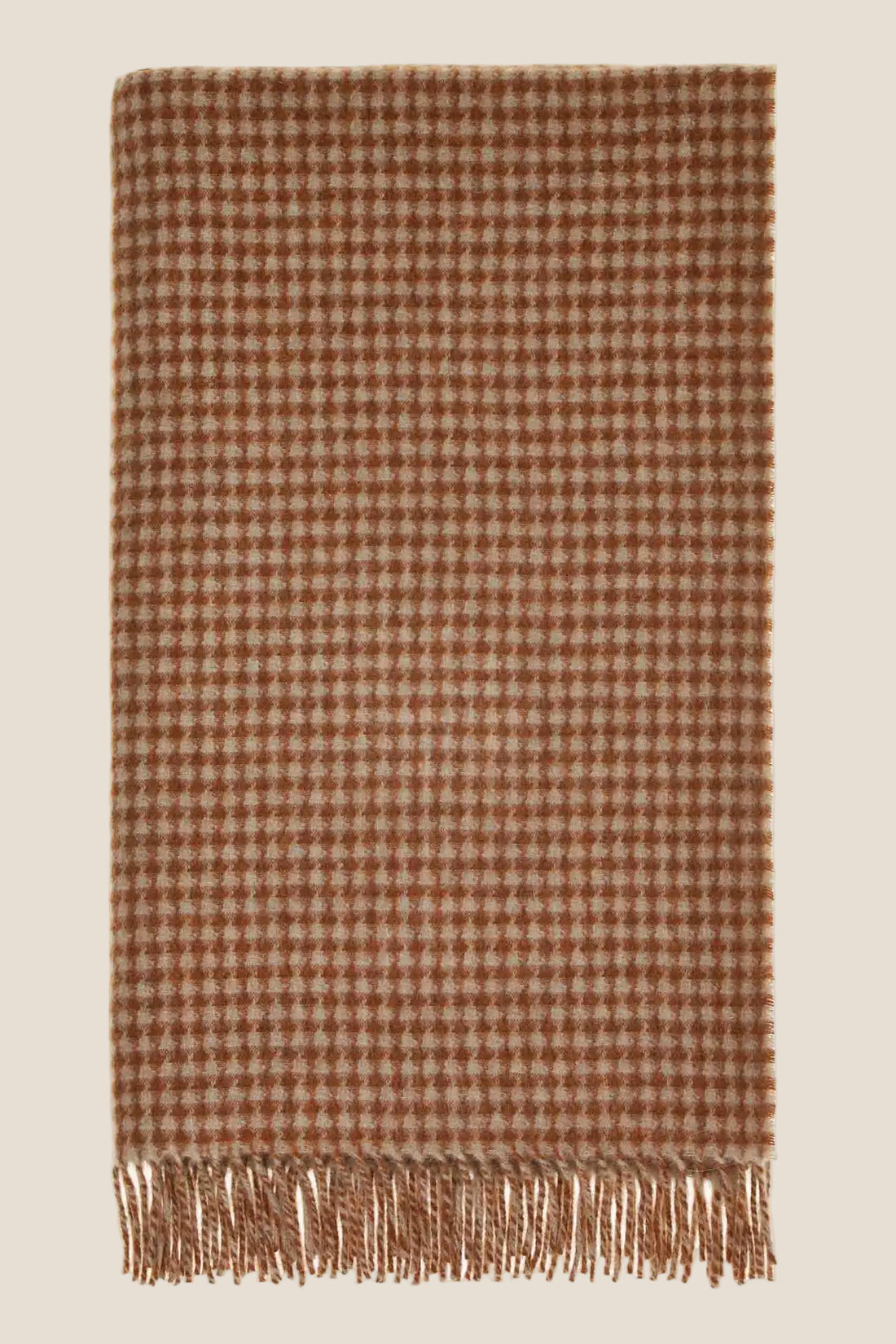 Houndstooth Rust &amp; Camel 100% Merino Throw