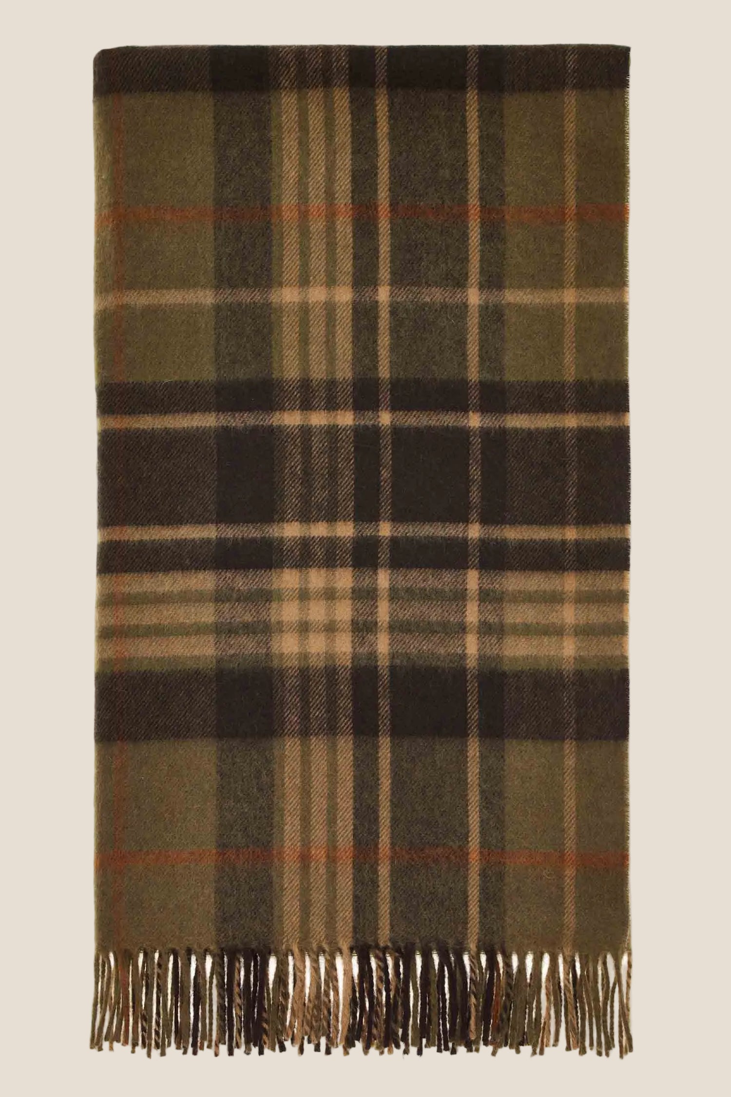 Estate Plaid Olive 100% Merino Throw