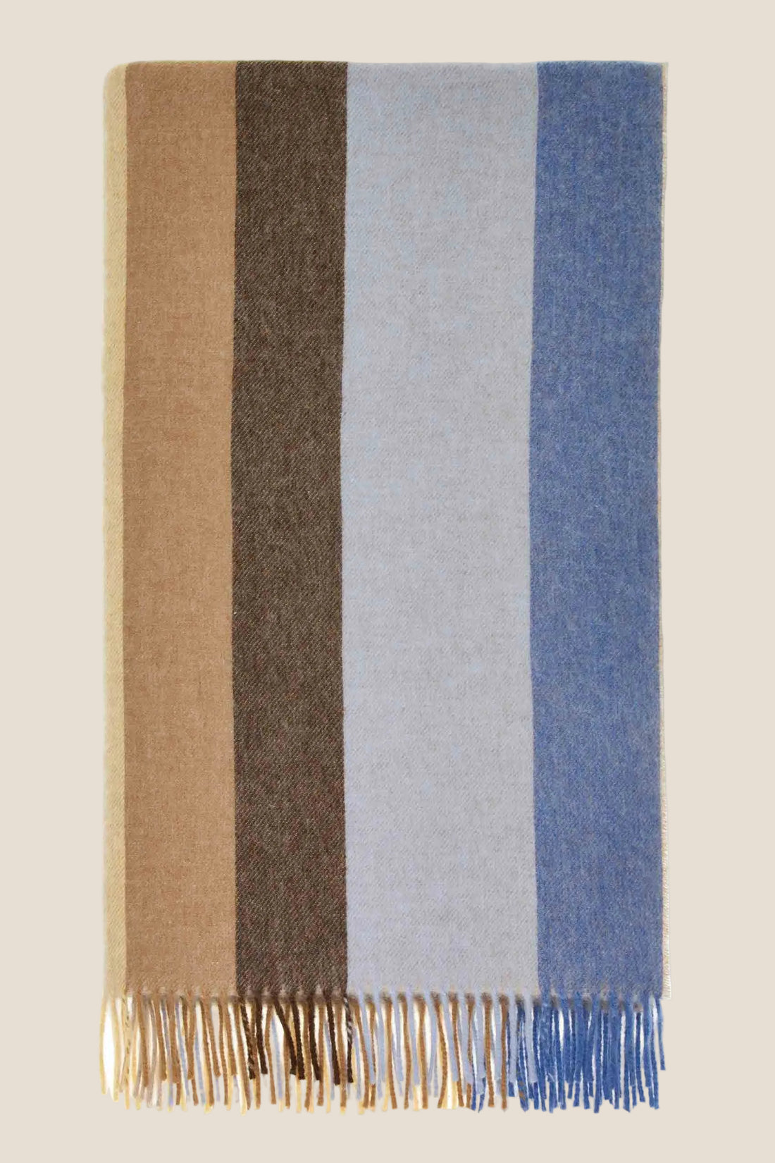 Block Stripe Yellow and Blue 100% Merino Throw