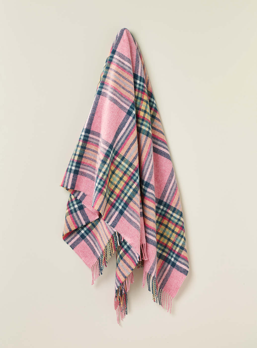 St. Ives Pink 100% Wool Throw