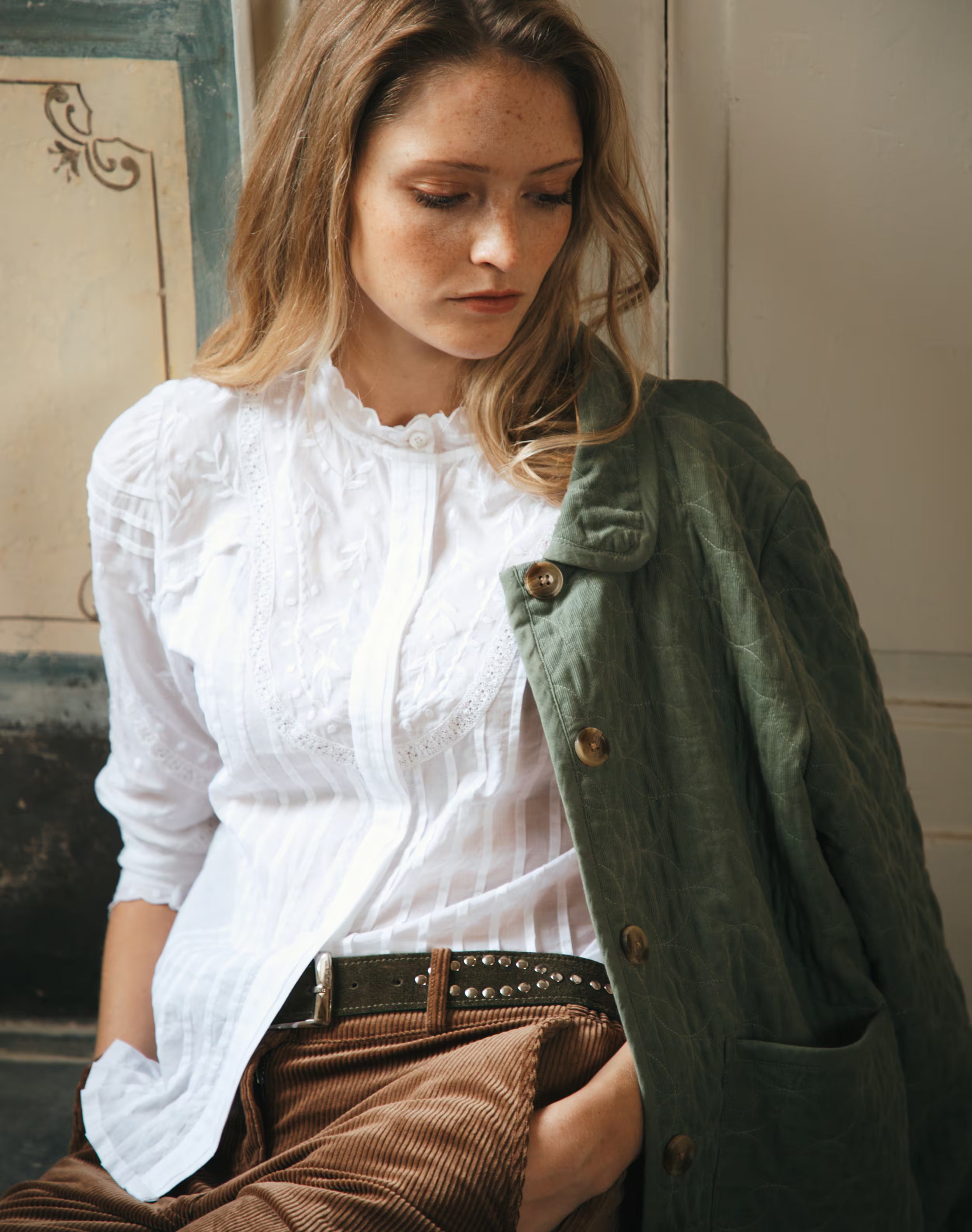 Brora Organic Cotton Embroidered Blouse