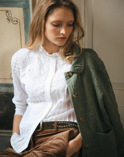 Brora Organic Cotton Embroidered Blouse