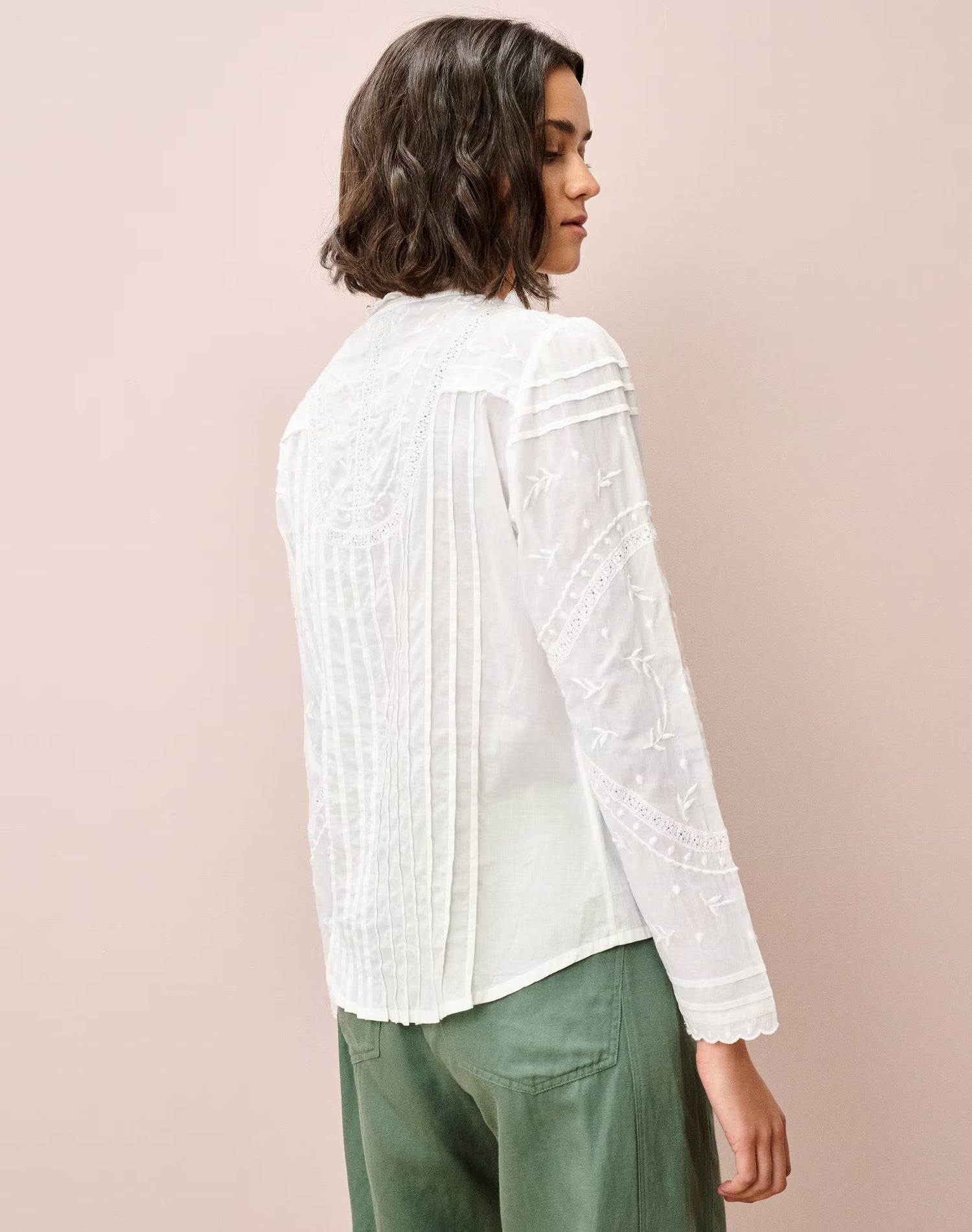 Brora Organic Cotton Embroidered Blouse