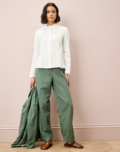 Brora Organic Cotton Embroidered Blouse